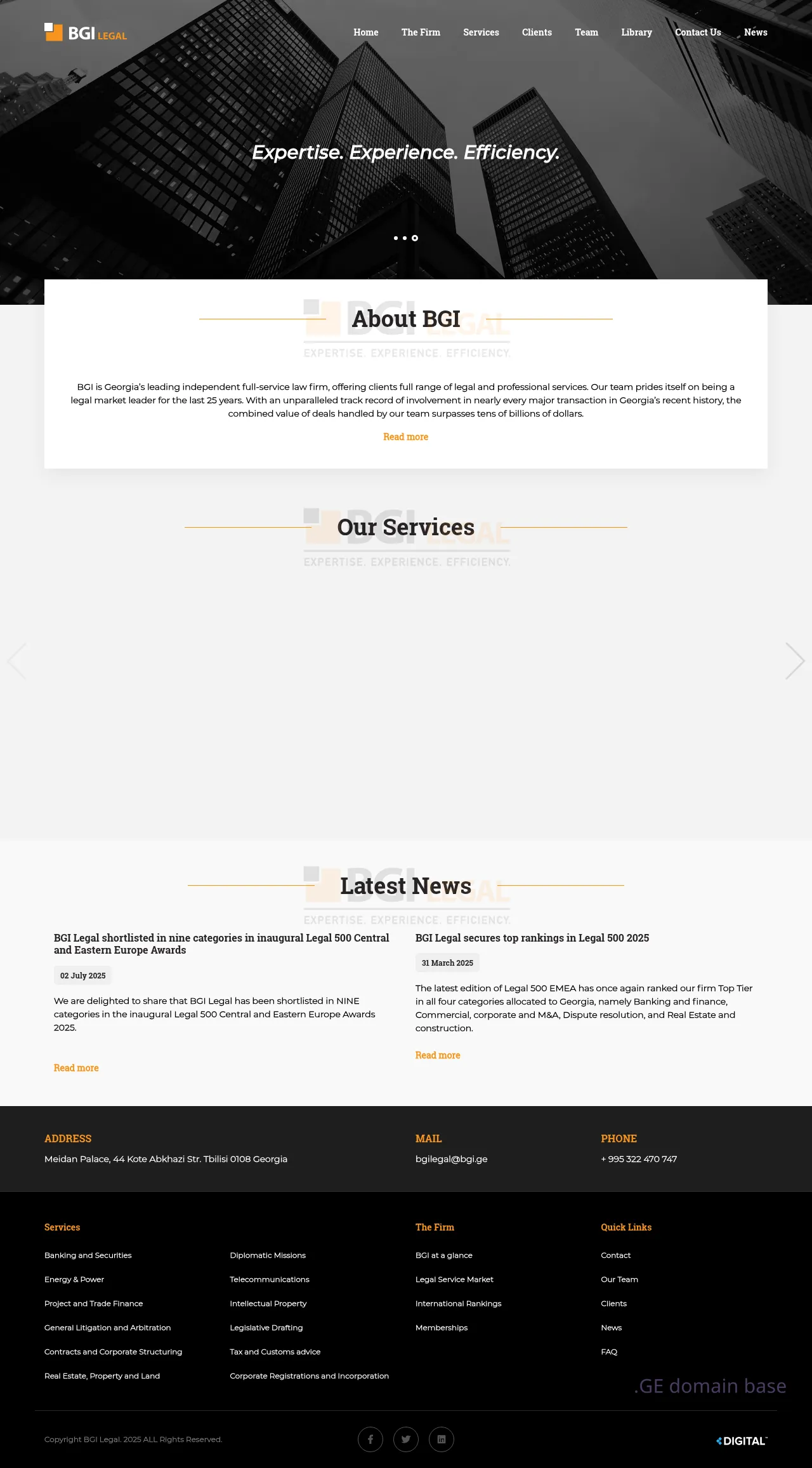Screenshot of the site bgi.ge