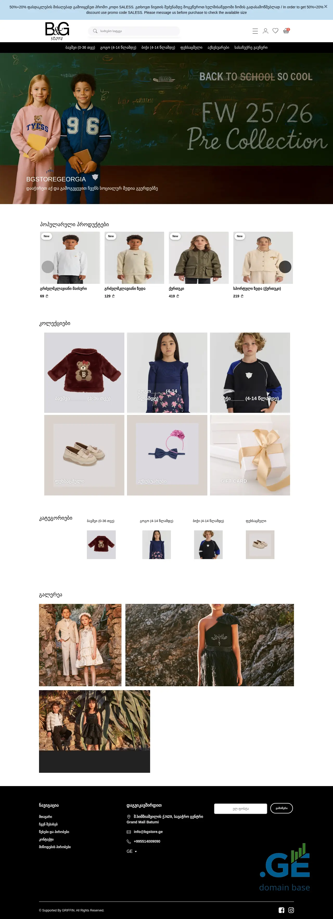 Screenshot of the site bgstore.ge