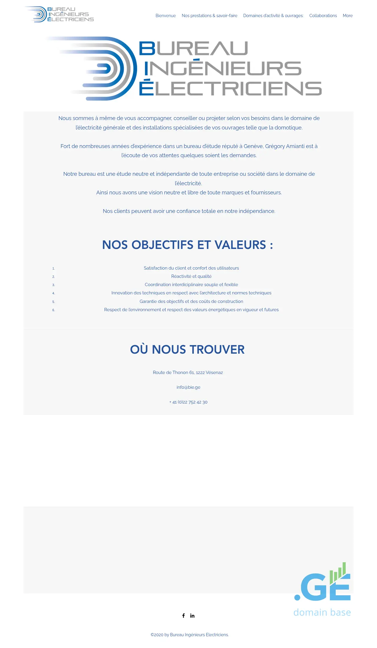 Screenshot of the site bie.ge