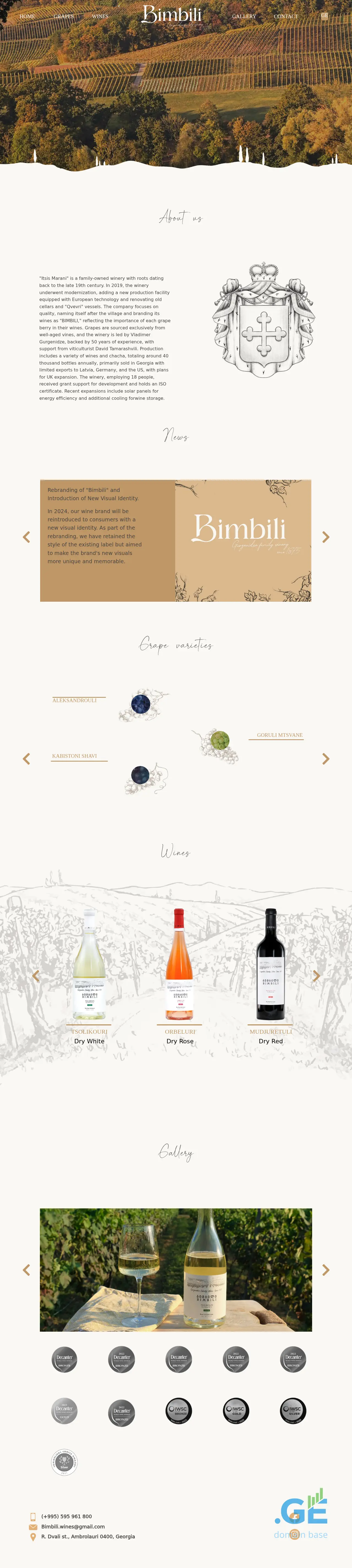 Screenshot of the site bimbili.ge