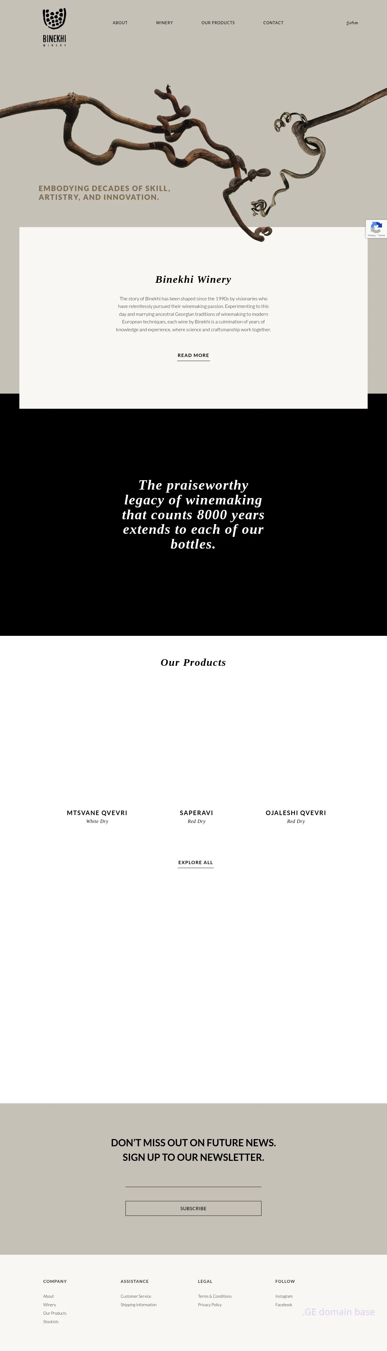 Screenshot of the site binekhi.ge