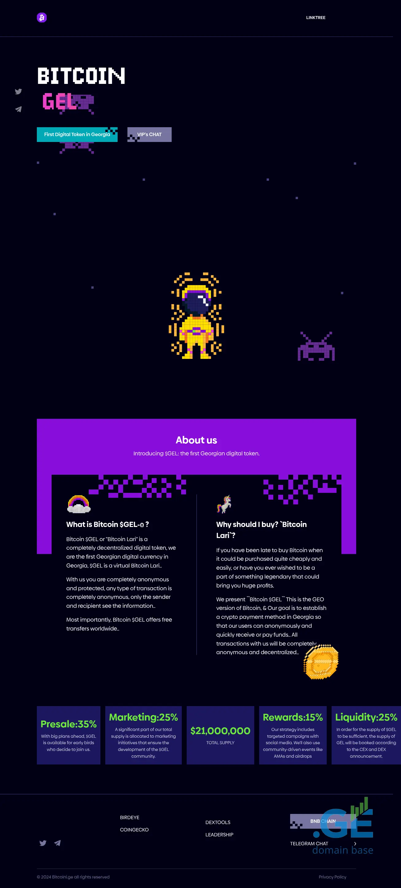 Screenshot of the site bitcoini.ge