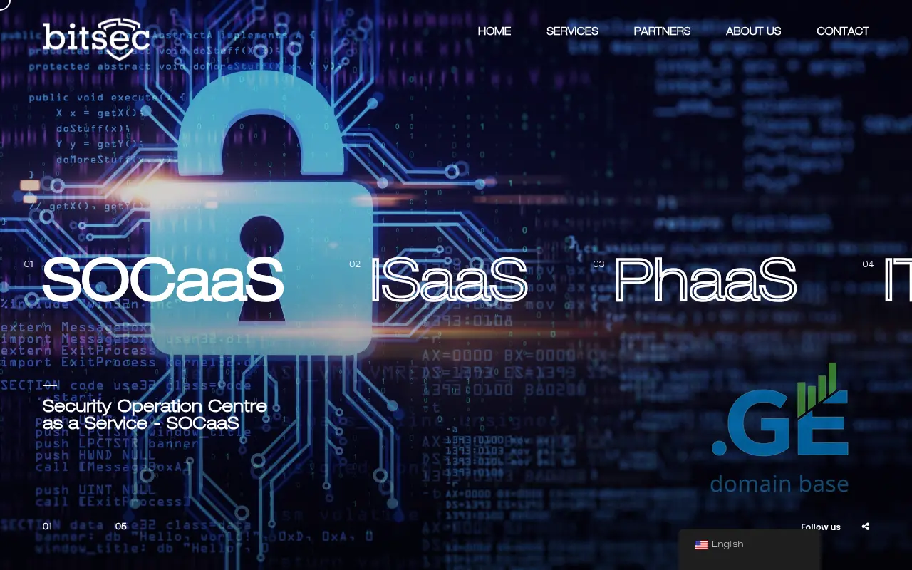 Screenshot of the site bitsec.ge