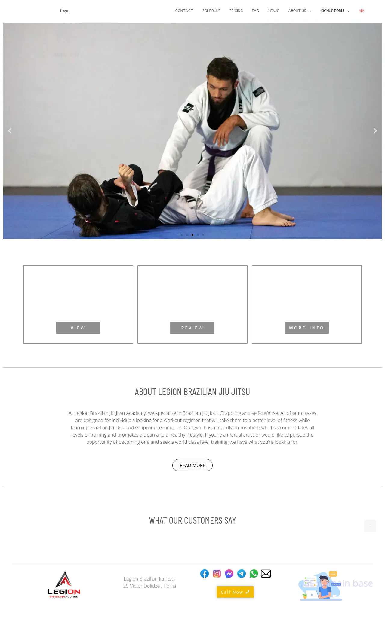 Screenshot of the site bjj.ge
