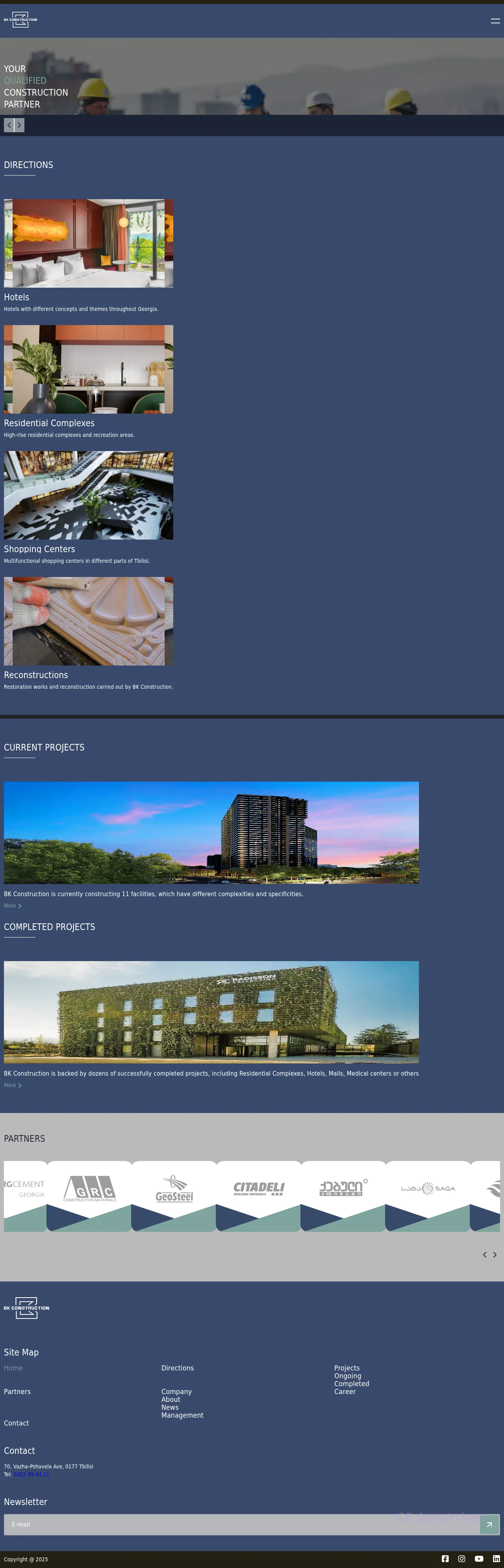 Screenshot of the site bkconstruction.ge