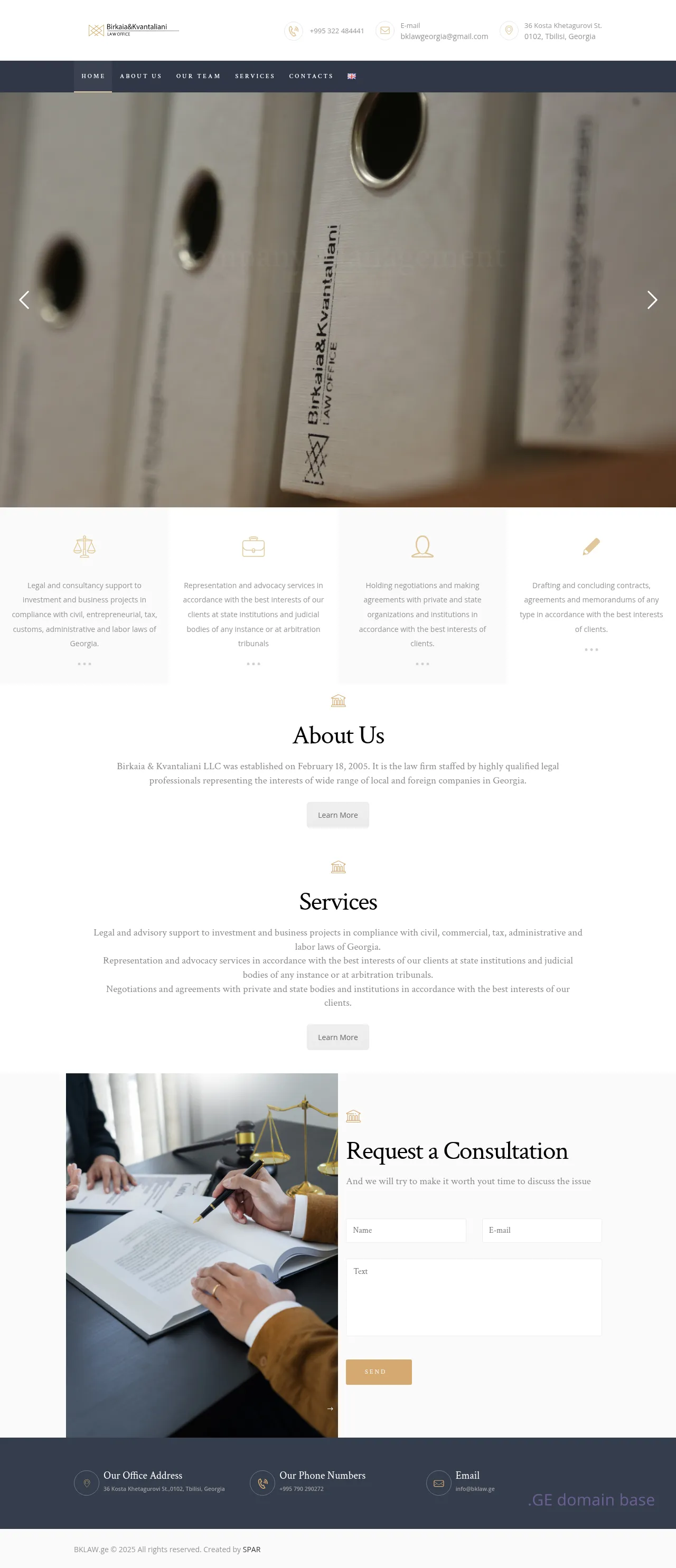 Screenshot of the site bklaw.ge