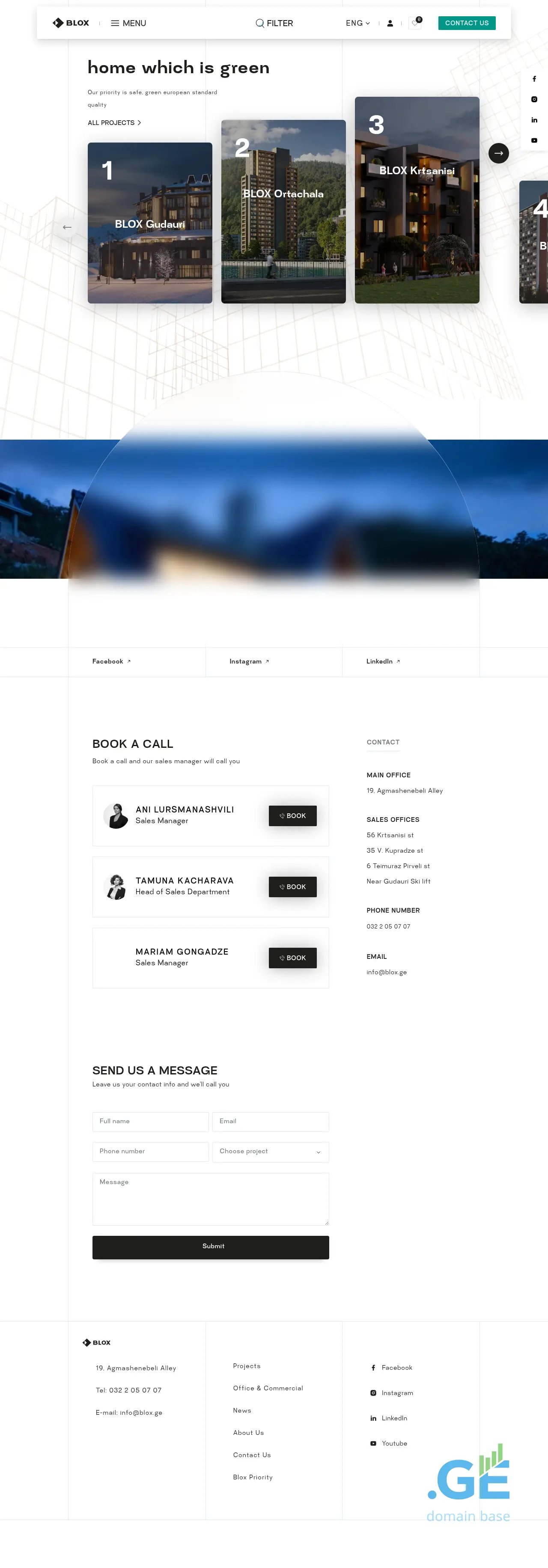 Screenshot of the site blox.ge