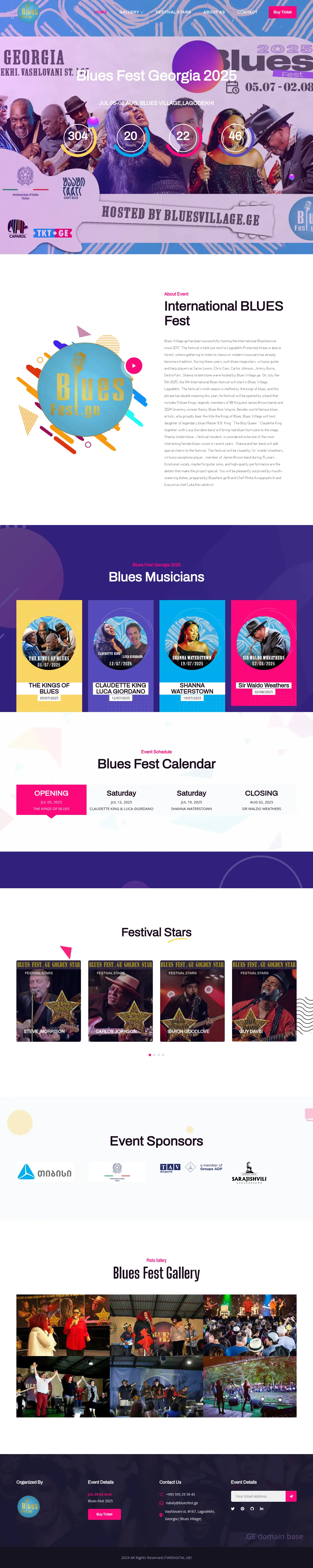 Screenshot of the site bluesfest.ge