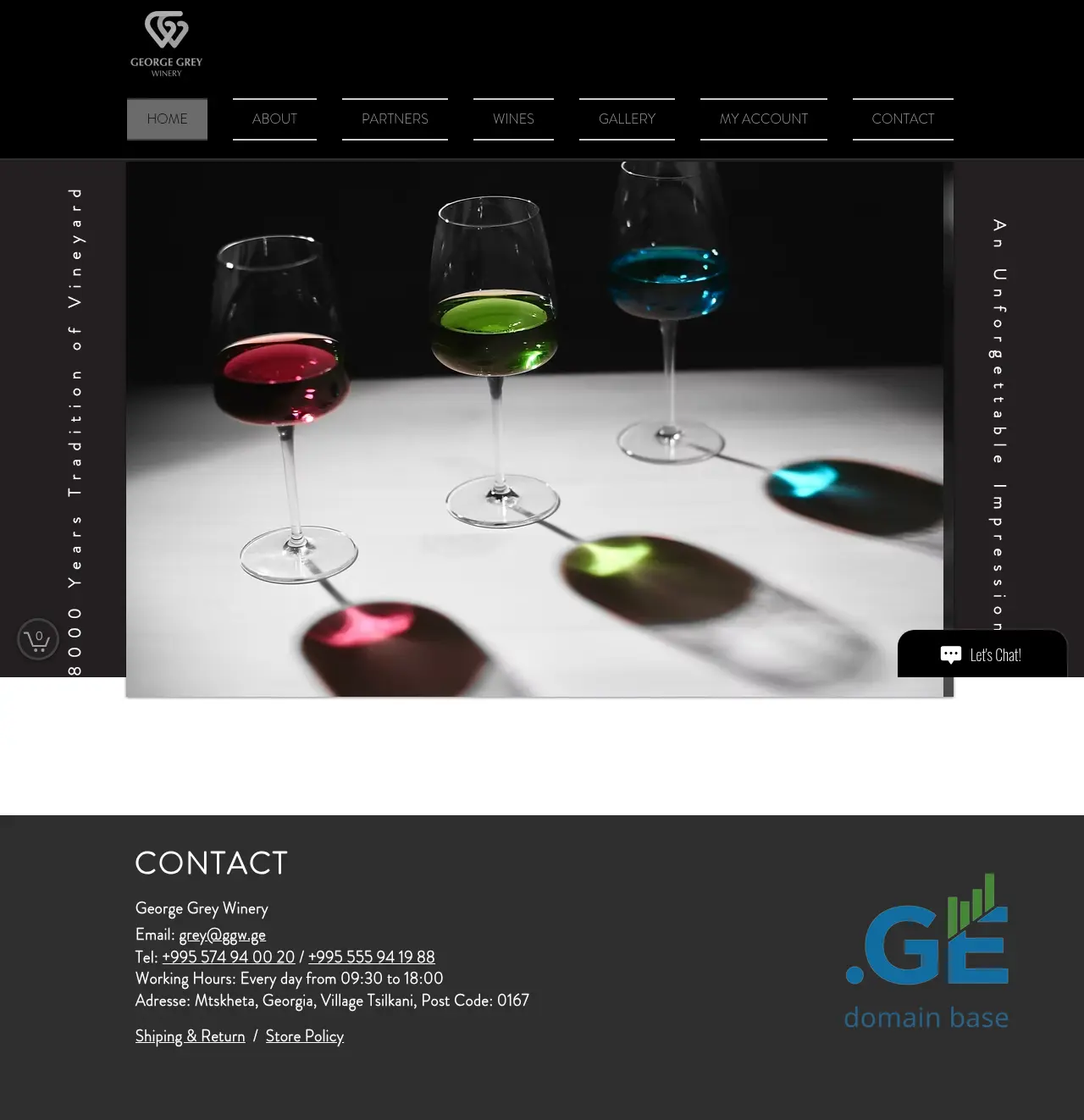 Screenshot of the site bluewine.ge