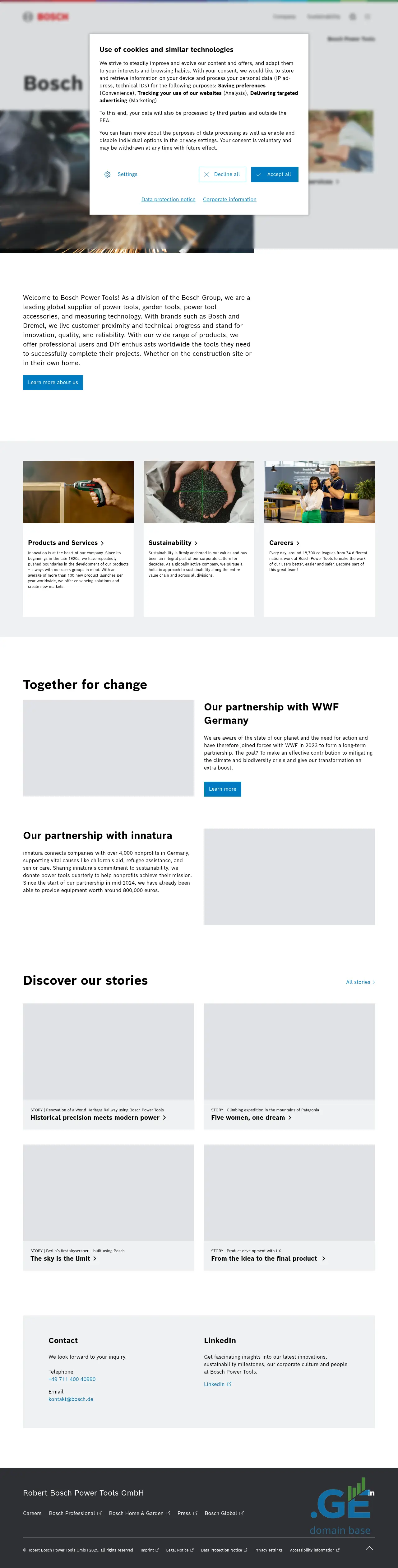 Screenshot of the site bosch-promo.ge