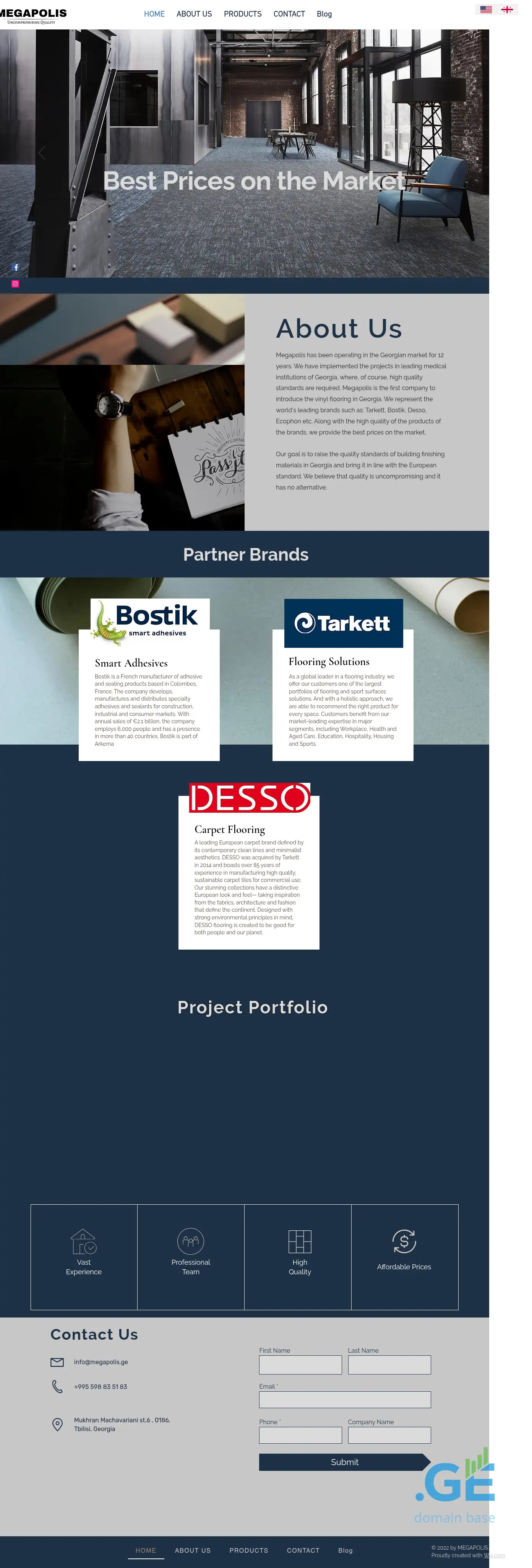 Screenshot of the site bostik.ge