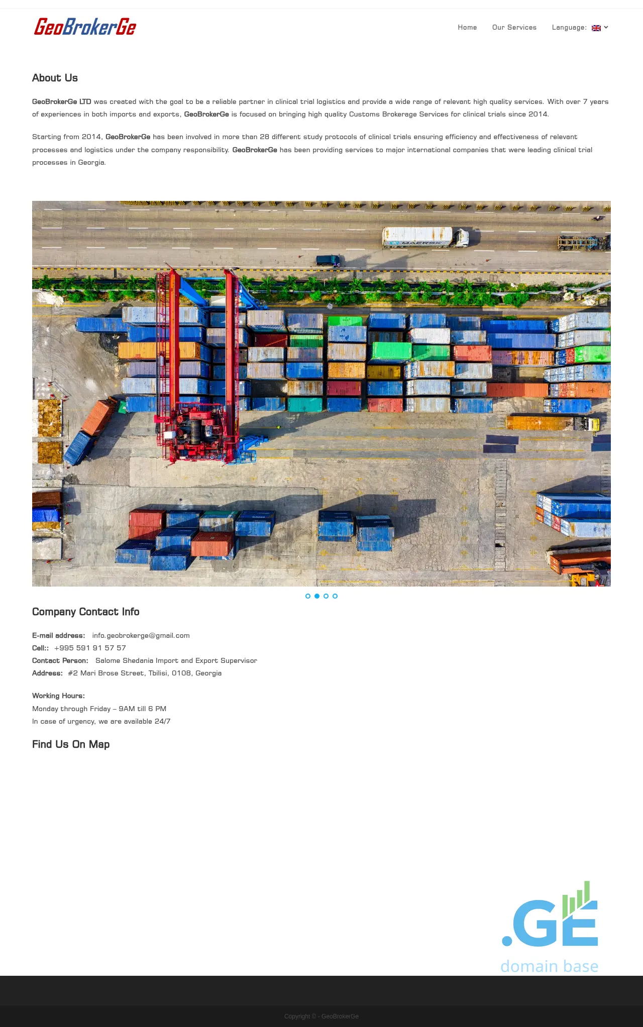 Screenshot of the site brokergeo.ge
