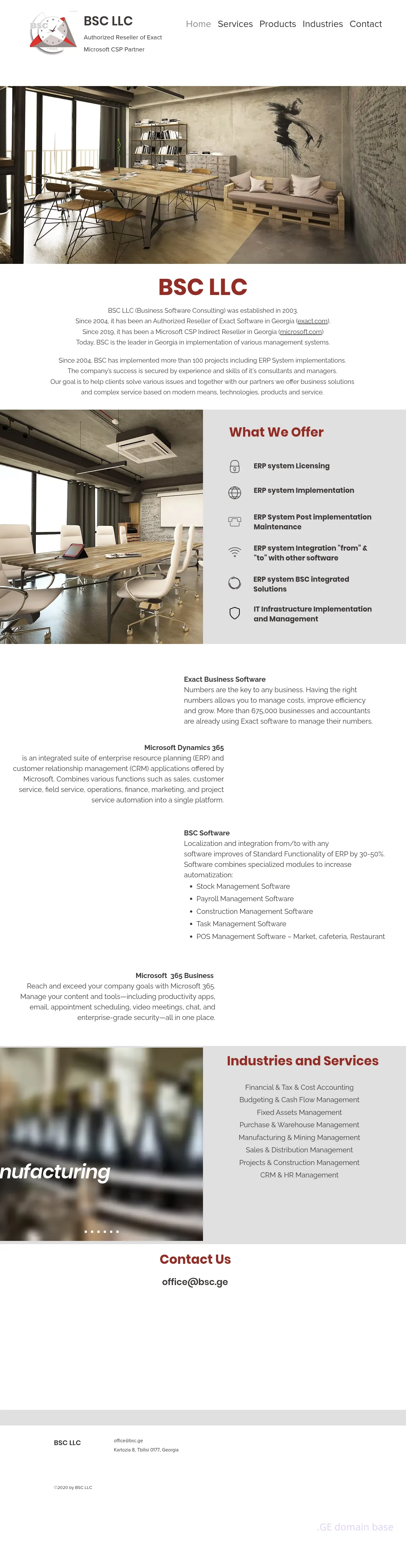Screenshot of the site bsc.ge