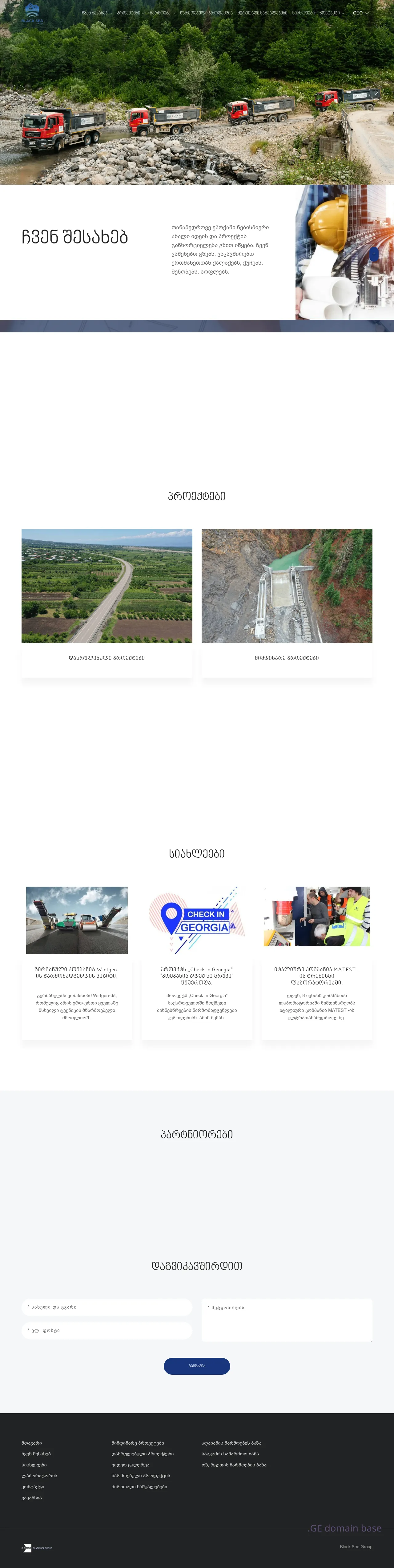 Screenshot of the site bsg.com.ge