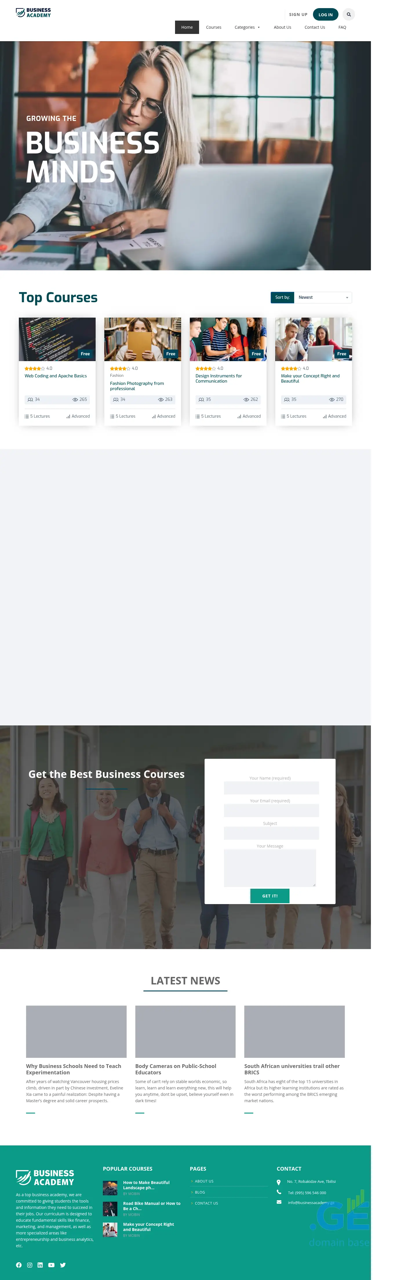 Screenshot of the site businessacademy.ge