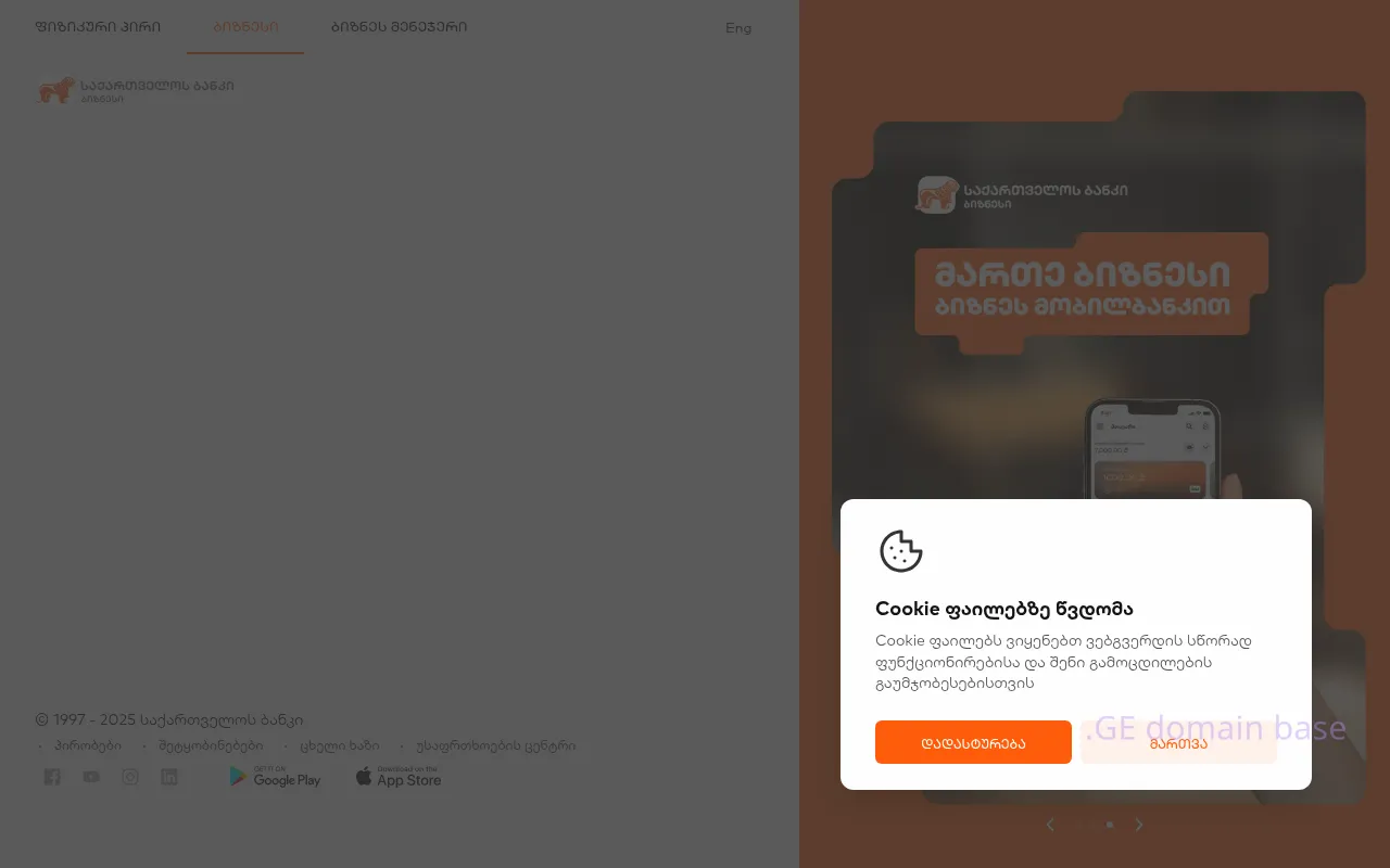 Screenshot of the site businessonline.ge