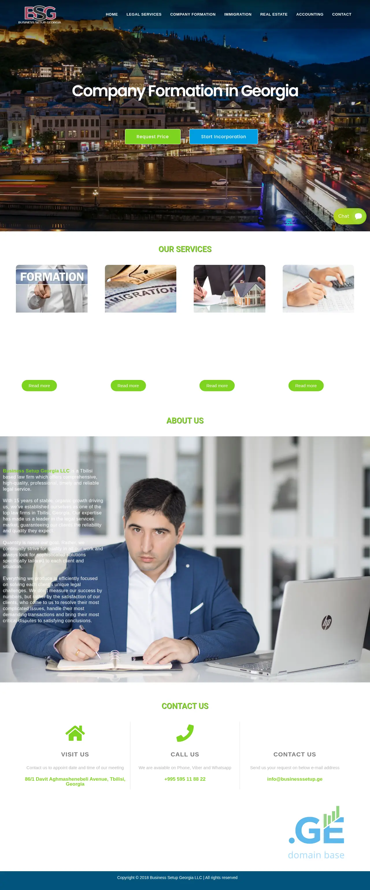 Screenshot of the site businessregister.ge