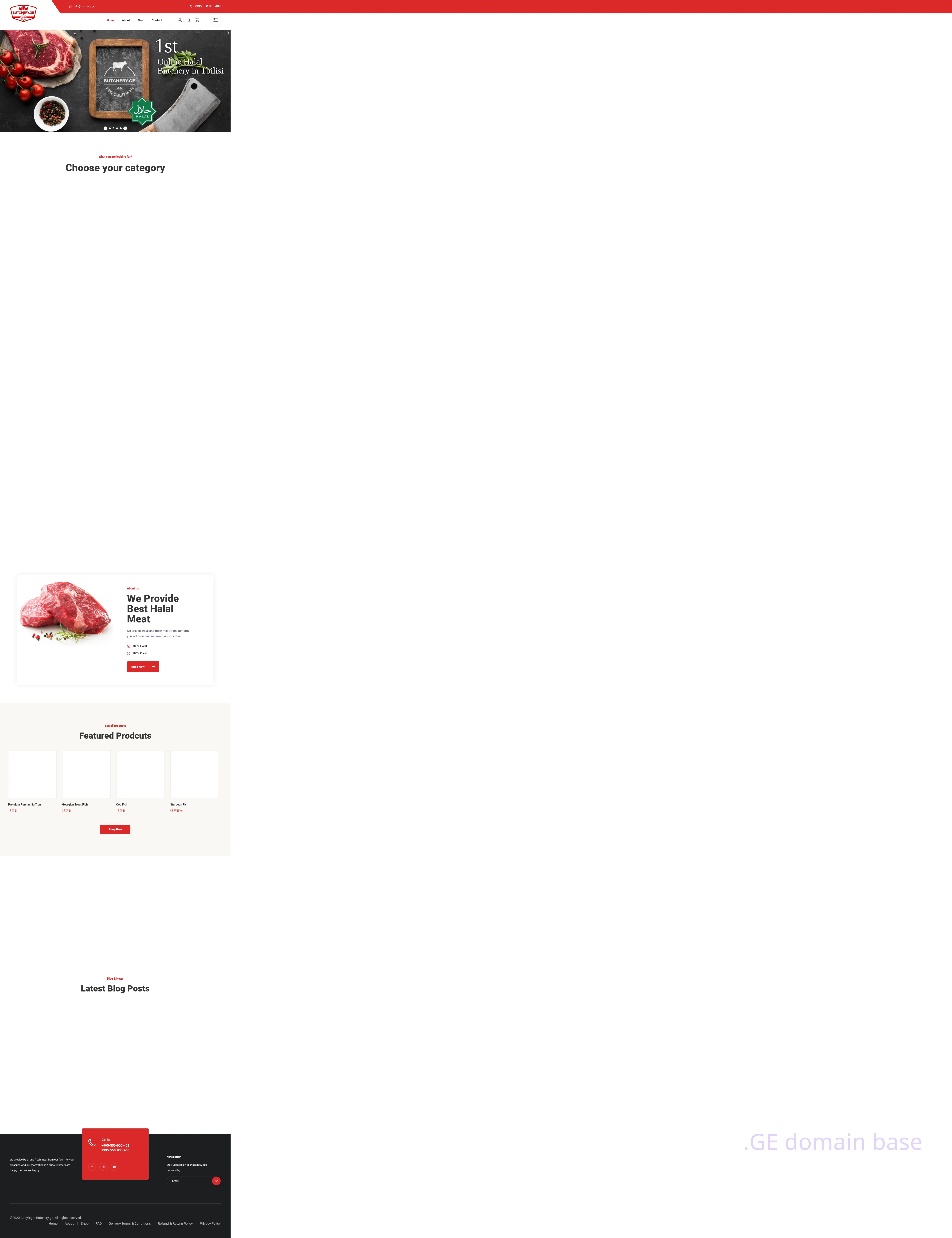 Screenshot of the site butchery.ge