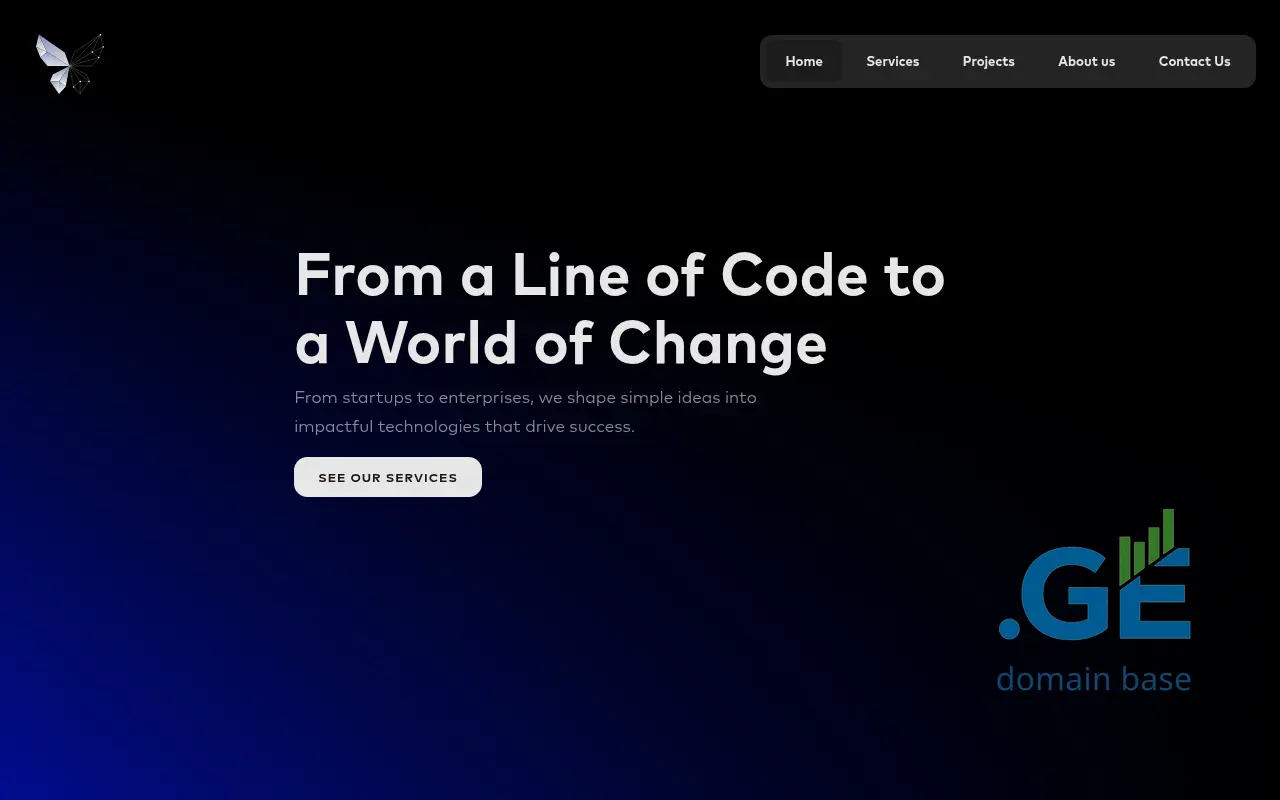 Screenshot of the site butterflyeffect.ge