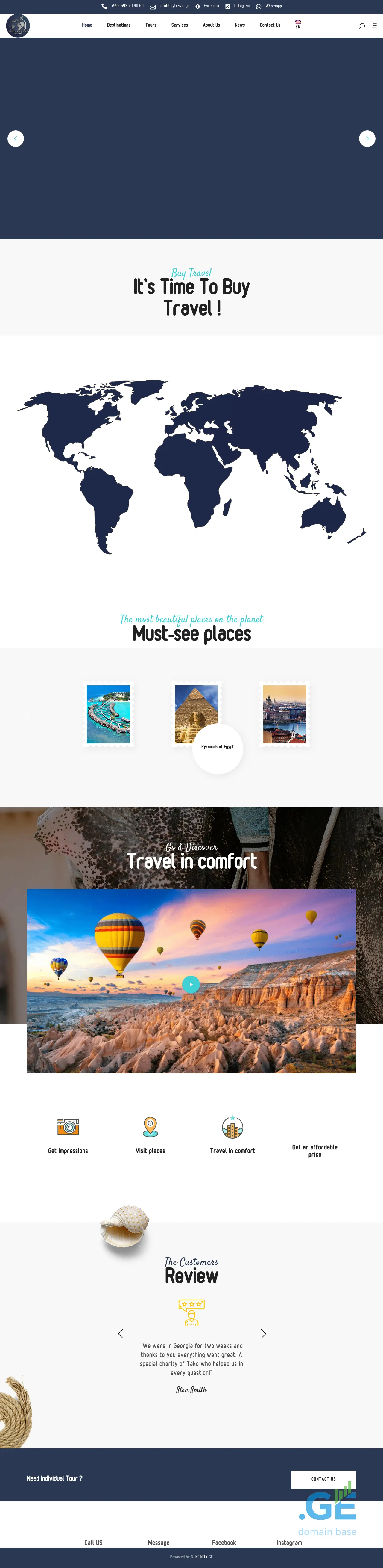 Screenshot of the site buytravel.ge