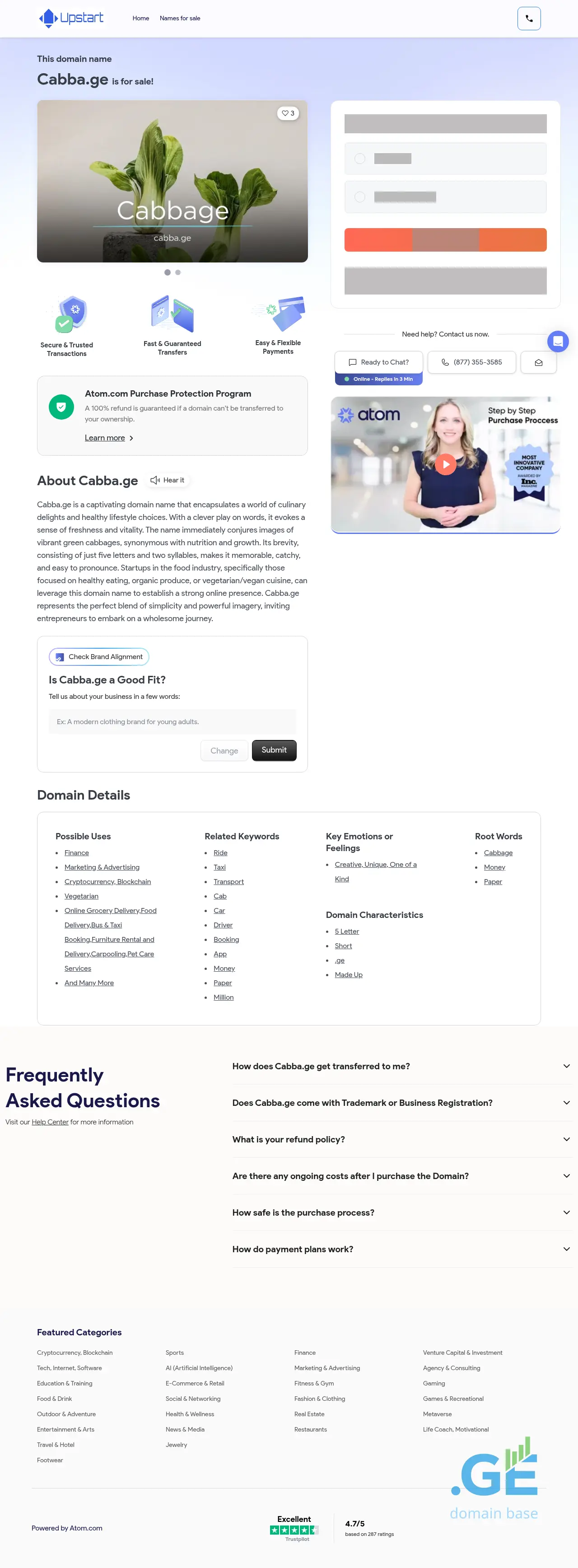Screenshot of the site cabba.ge