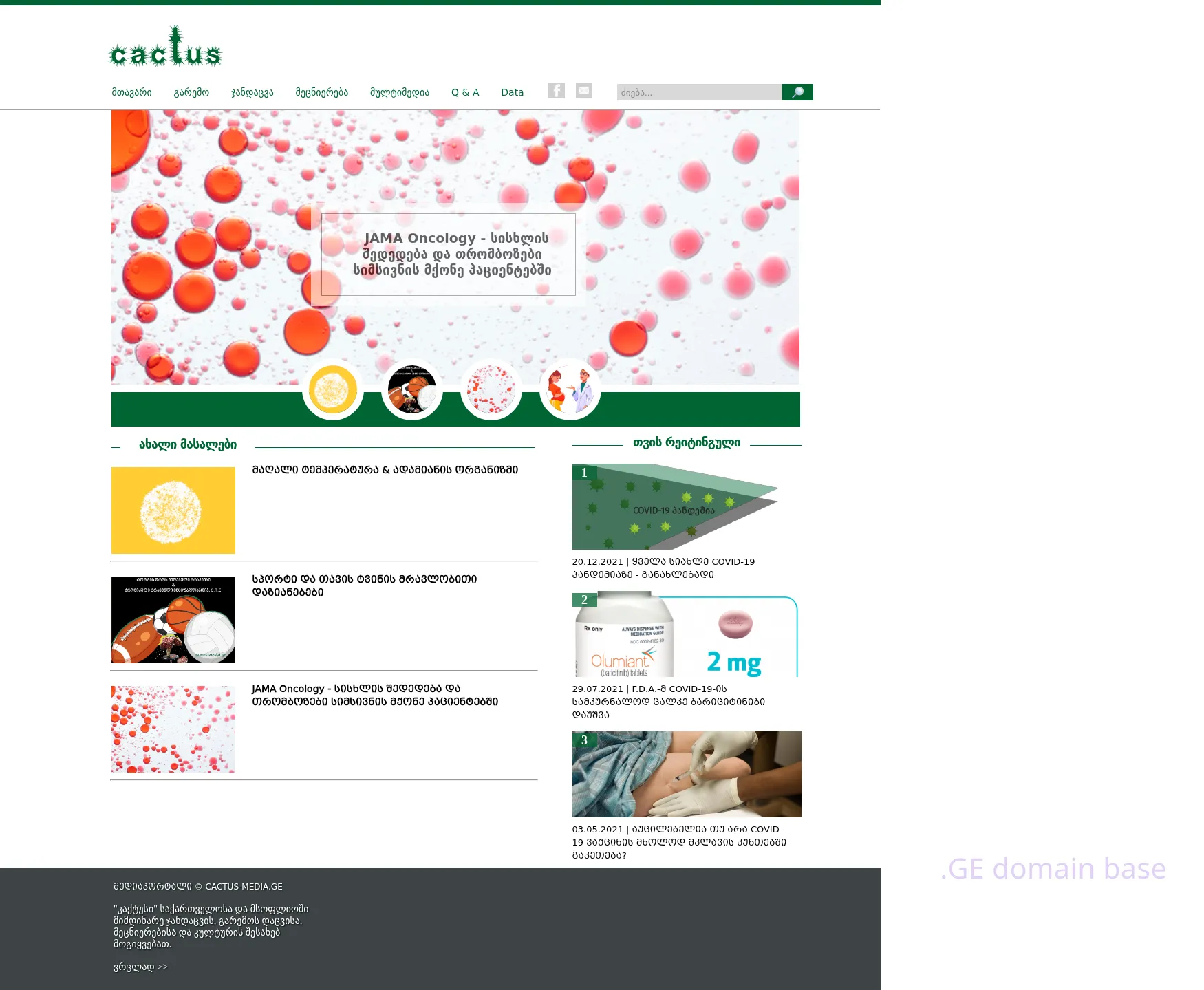 Screenshot of the site cactus-media.ge