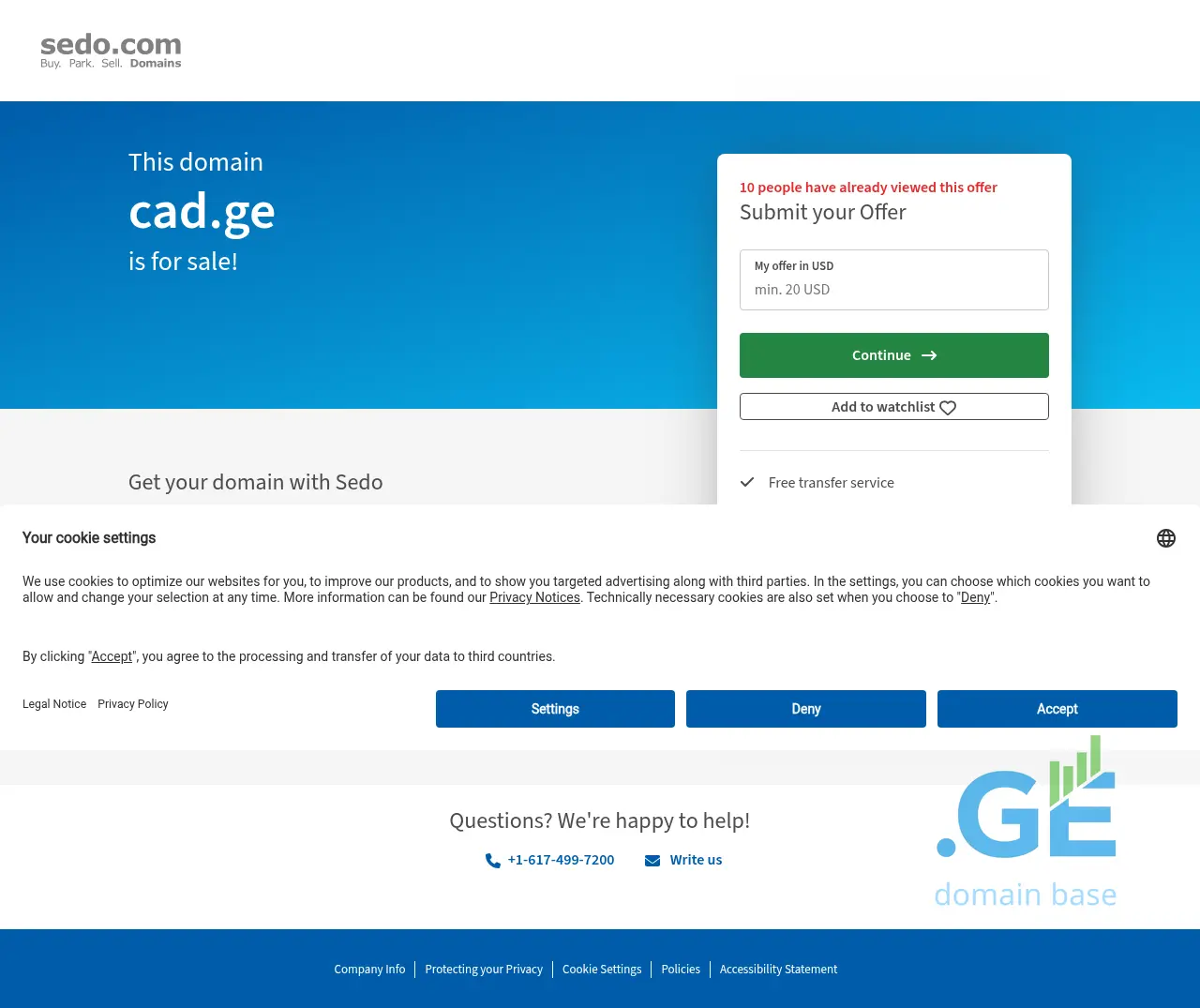Screenshot of the site cad.ge
