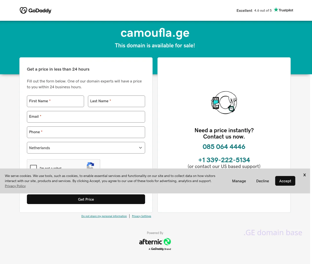 Screenshot of the site camoufla.ge