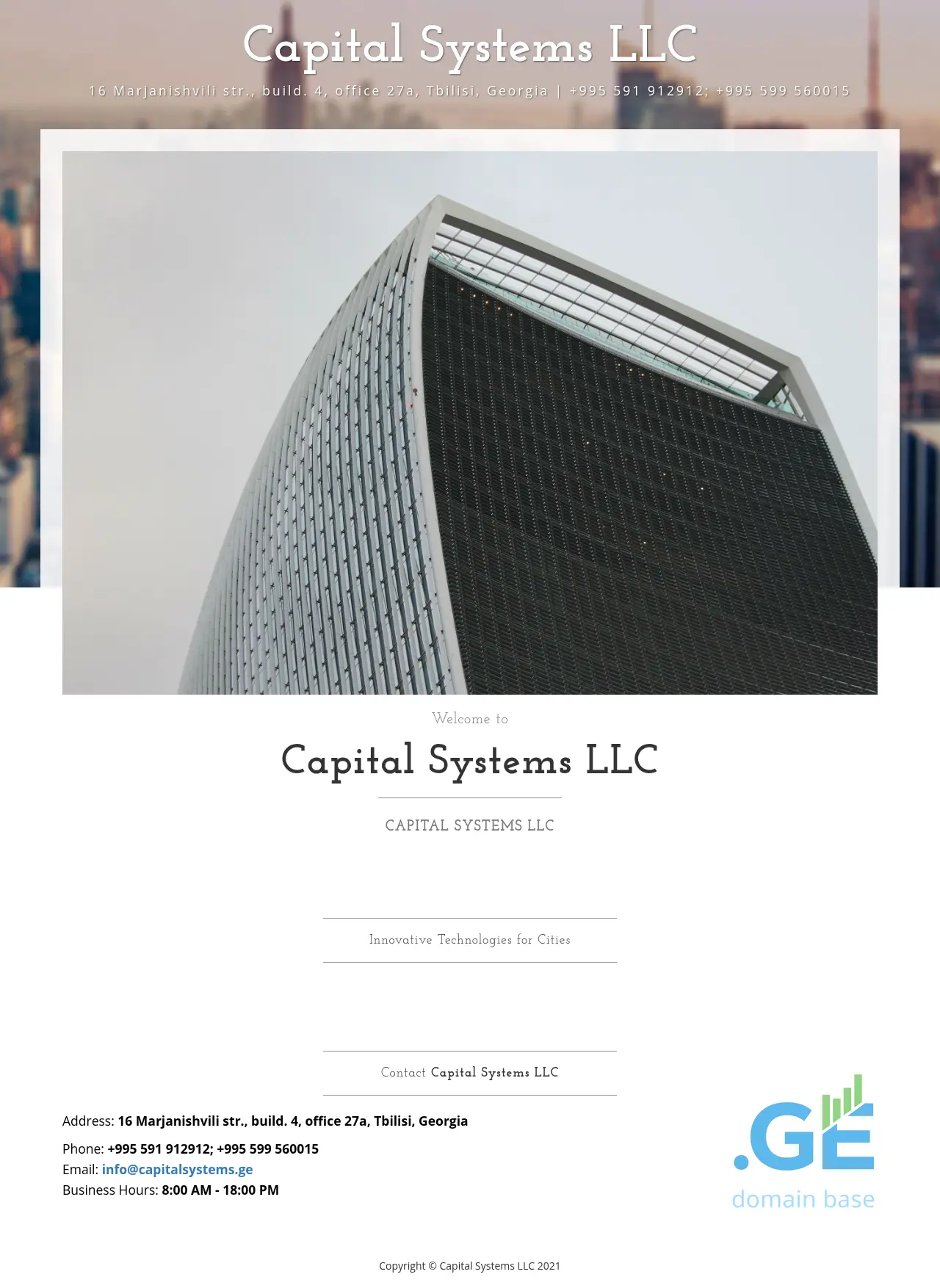Screenshot of the site capitalsystems.ge