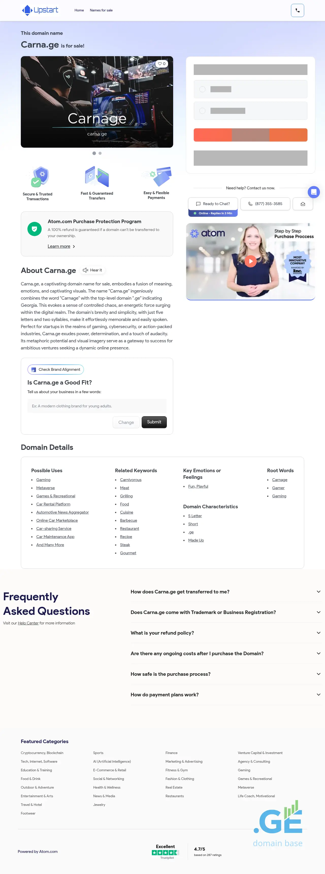 Screenshot of the site carna.ge