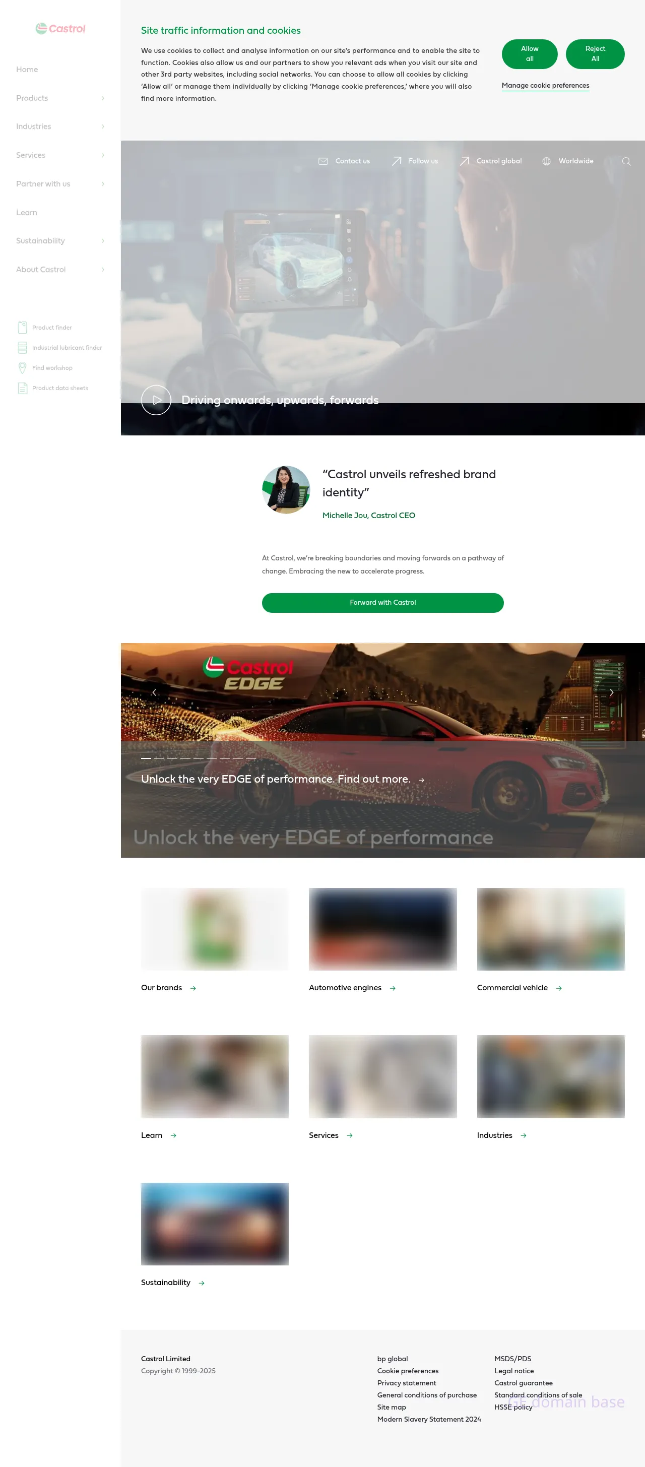 Screenshot of the site castrol.ge