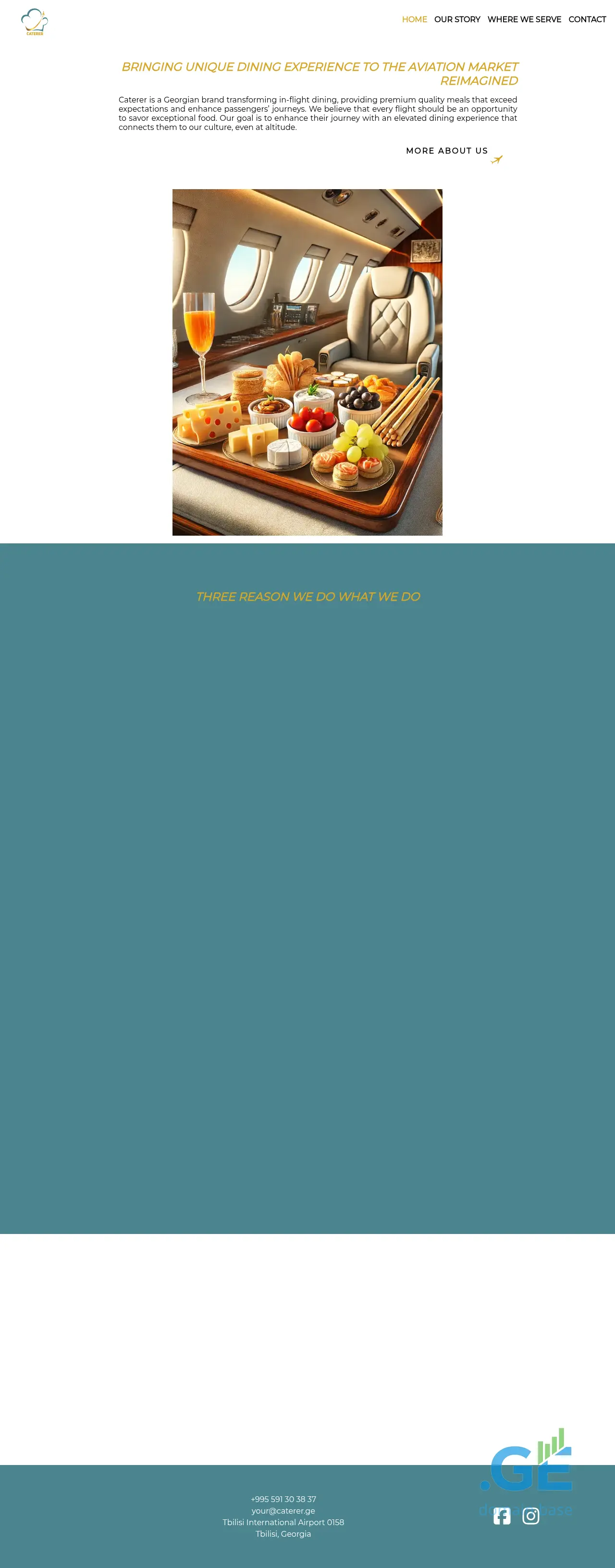 Screenshot of the site caterer.ge