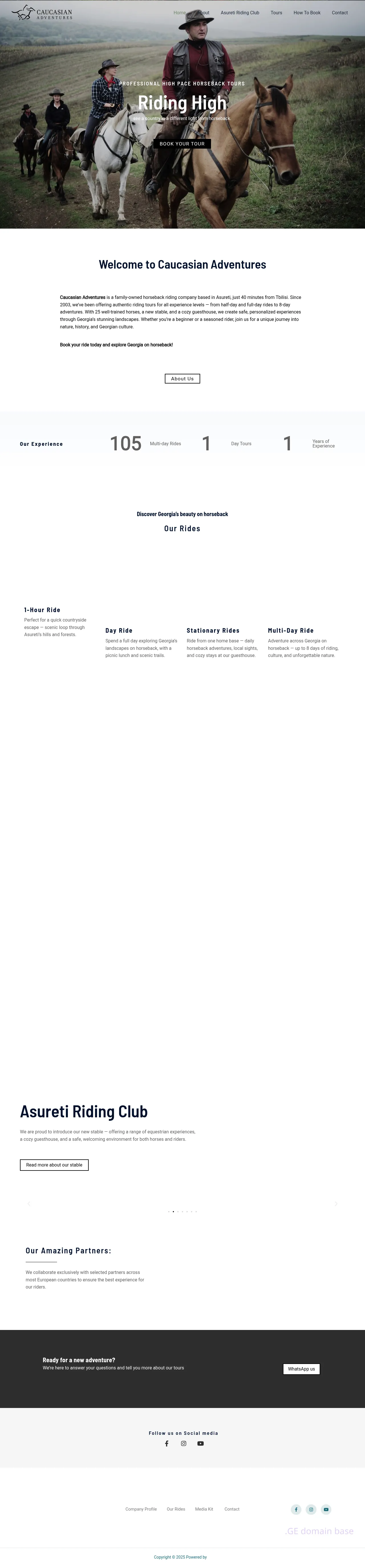 Screenshot of the site caucasianadventures.ge
