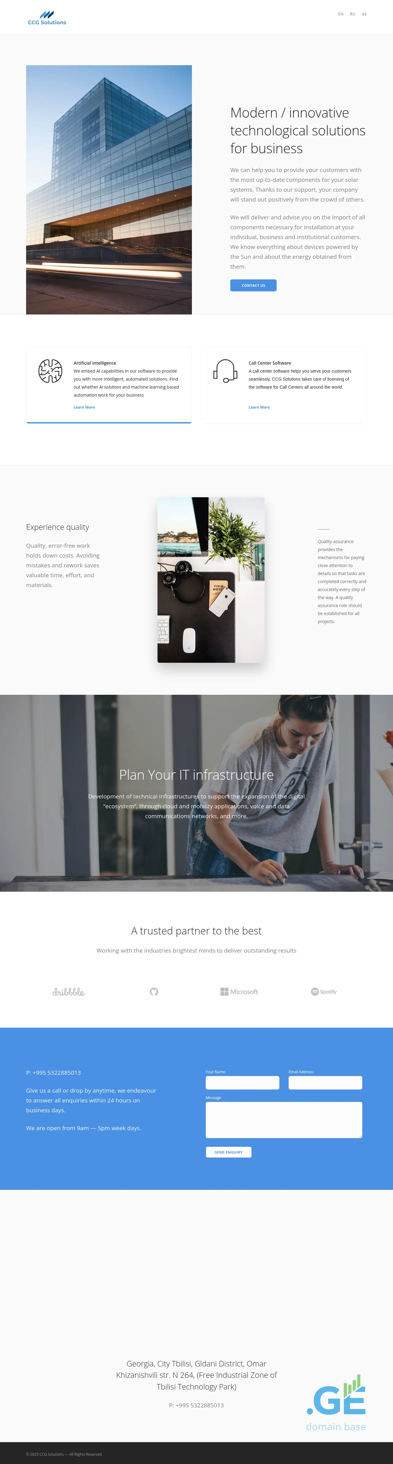 Screenshot of the site ccg-solutions.ge