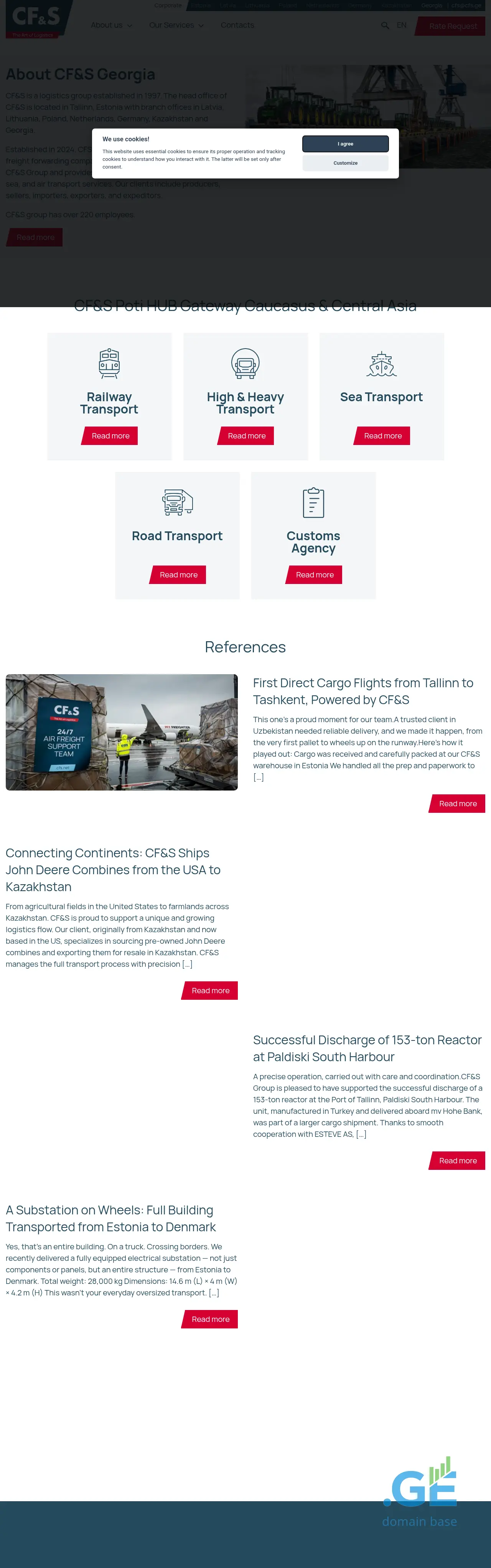 Screenshot of the site cfs.ge