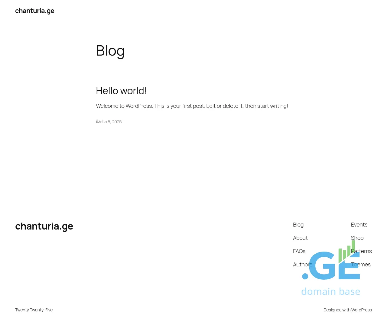 Screenshot of the site chanturia.ge