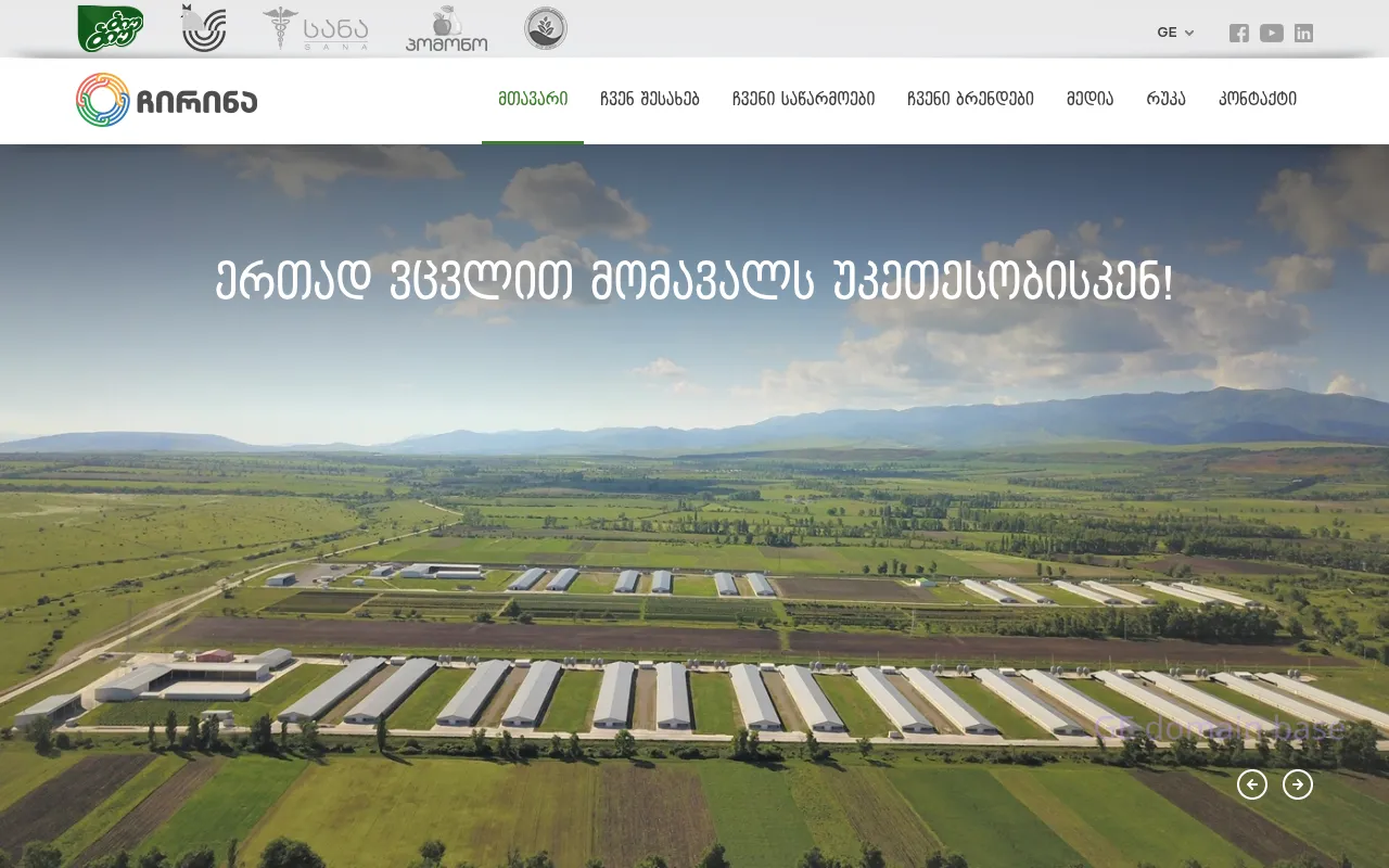 Screenshot of the site chirina.ge