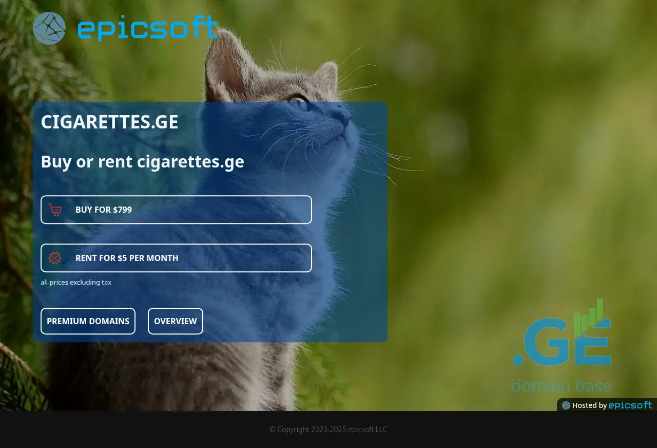 Screenshot of the site cigarettes.ge