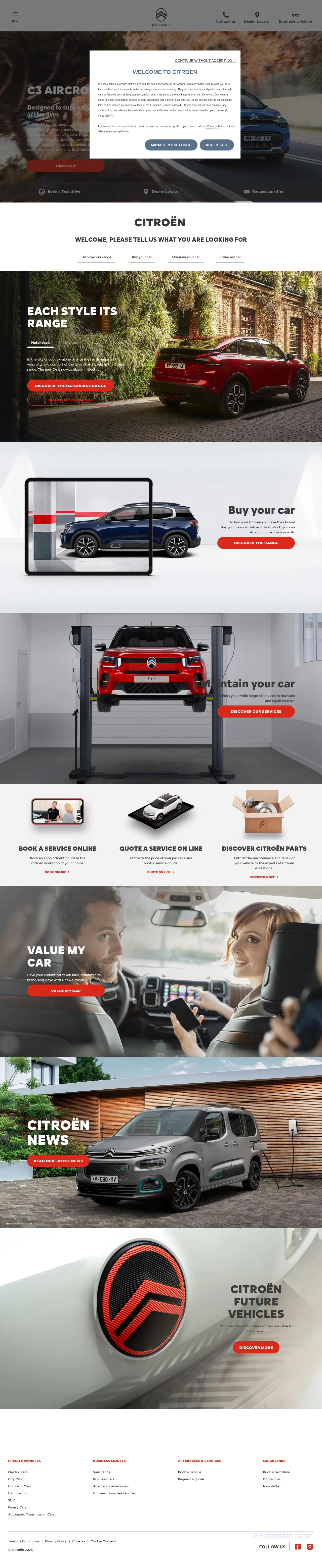 Screenshot of the site citroen.com.ge