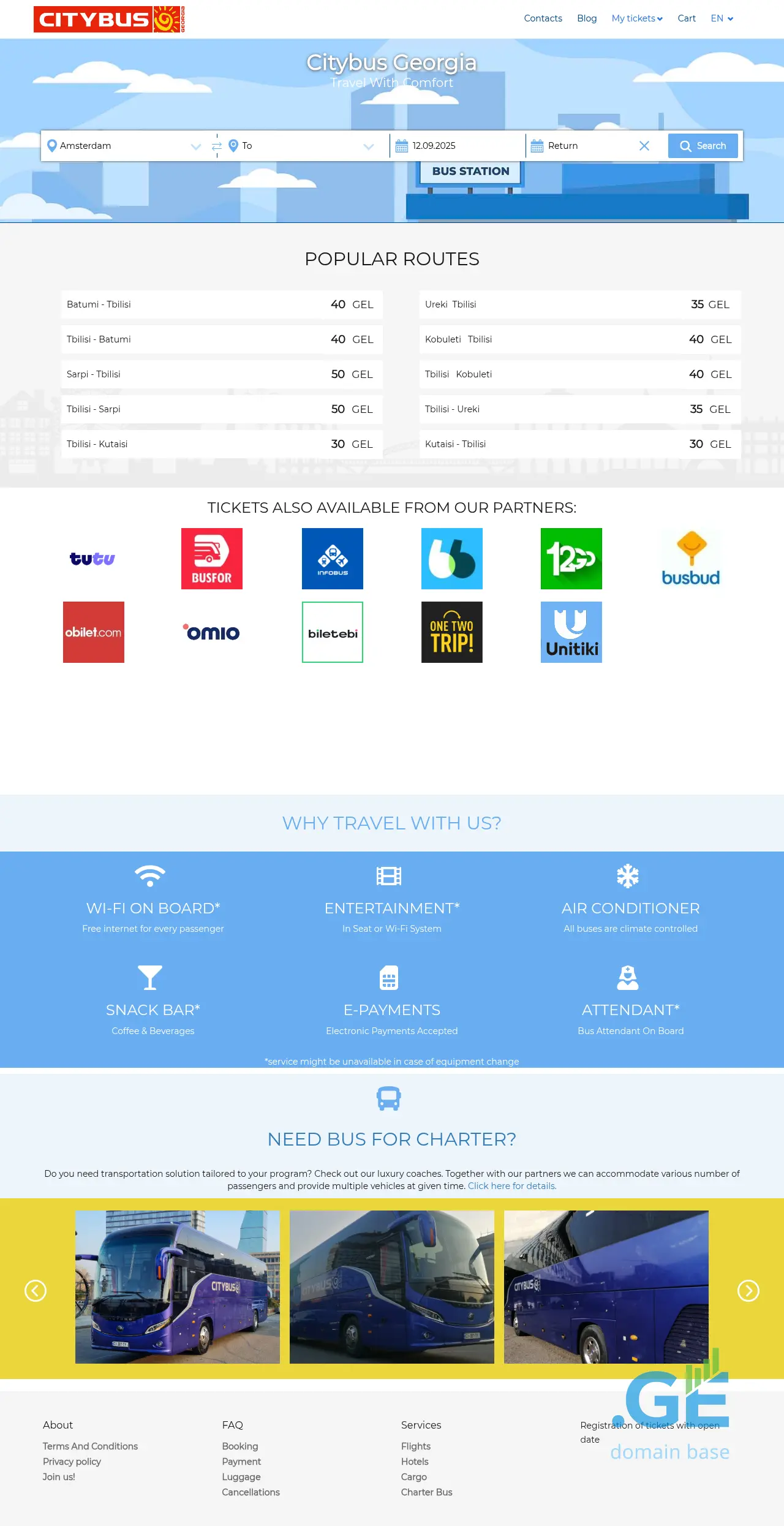 Screenshot of the site citybus.ge