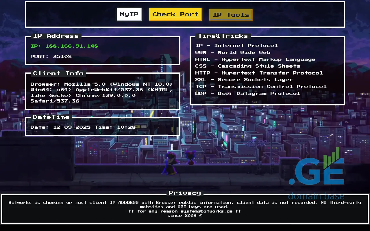 Screenshot of the site cityhub.ge