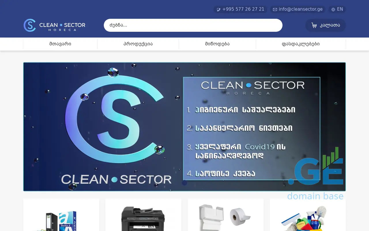 Screenshot of the site cleansector.ge