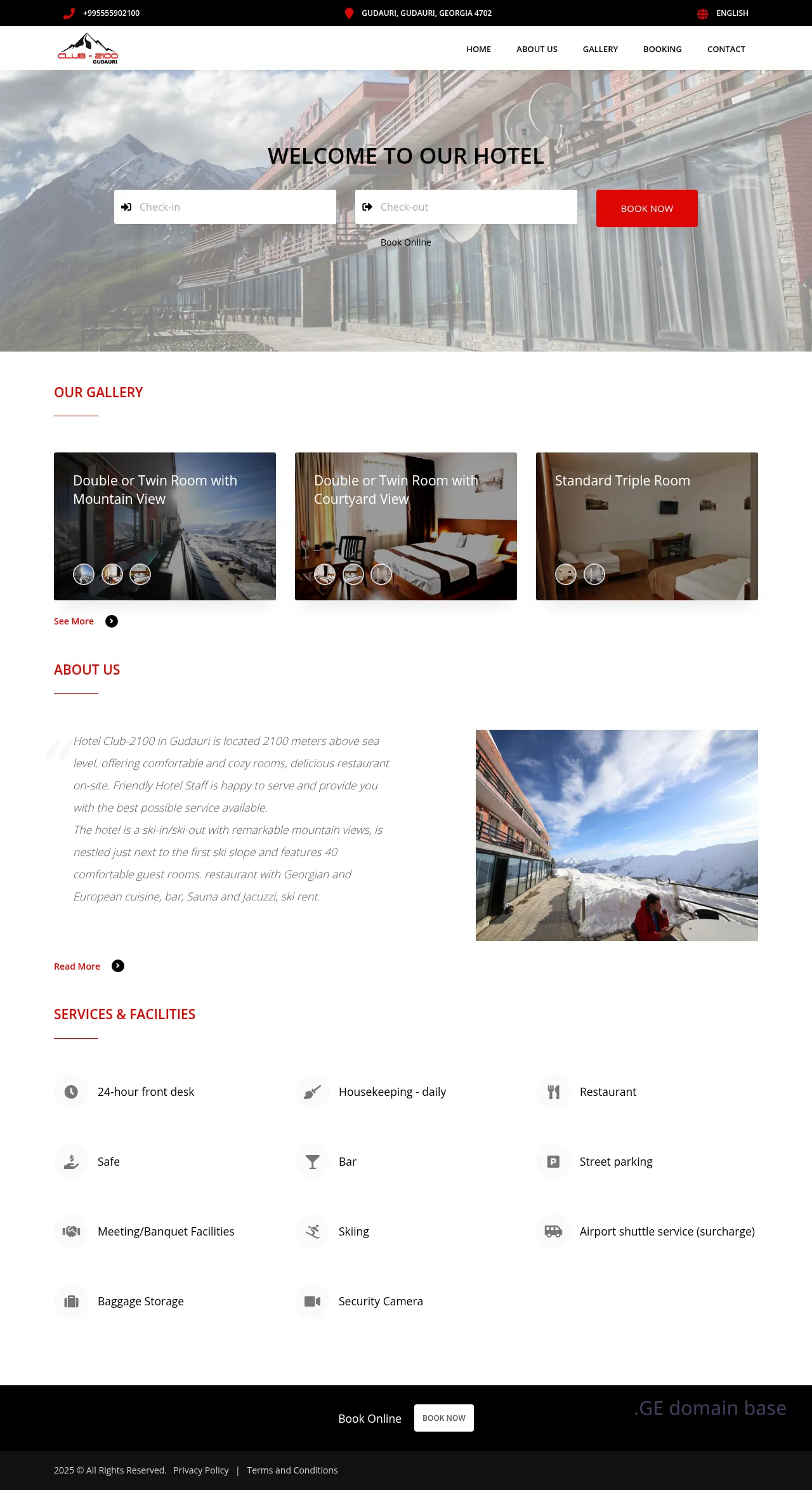 Screenshot of the site club-2100.ge