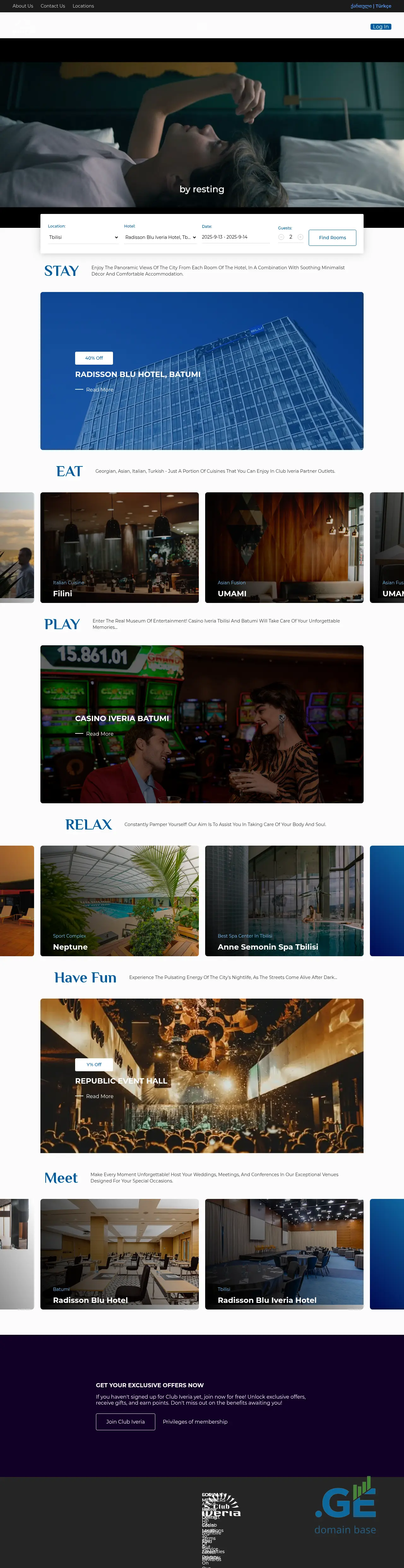 Screenshot of the site clubiveria.ge