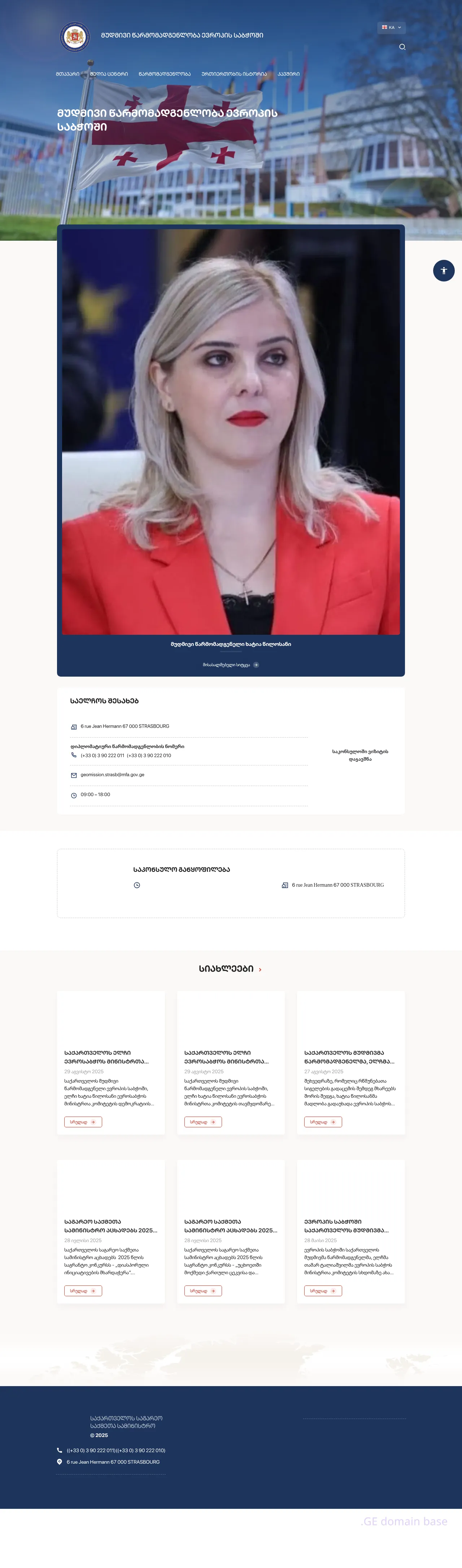Screenshot of the site coe.mfa.gov.ge