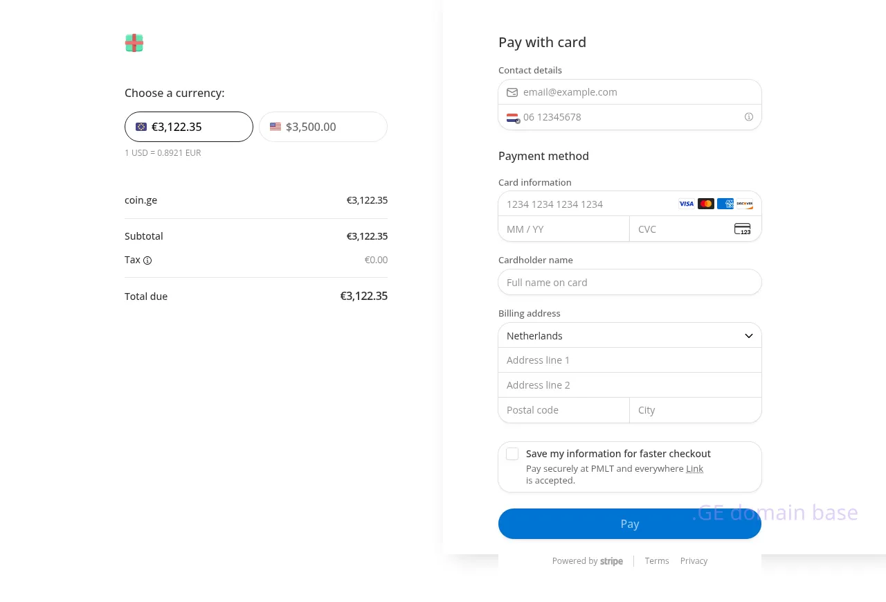 Screenshot of the site coins.ge