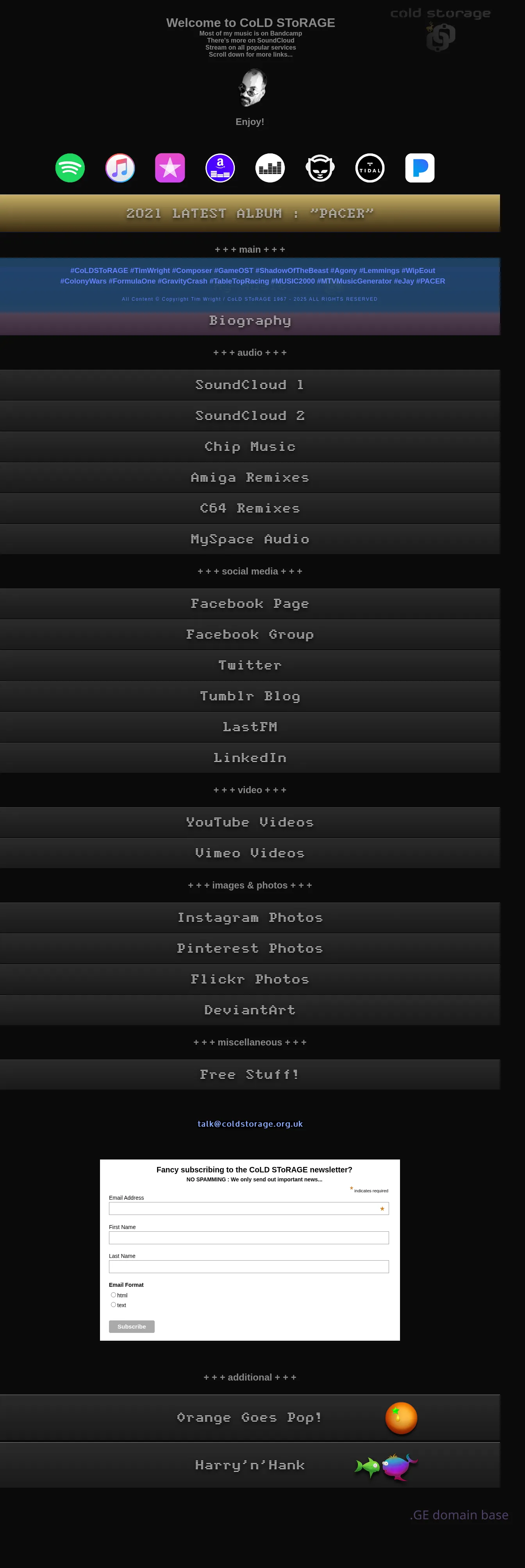 Screenshot of the site coldstora.ge
