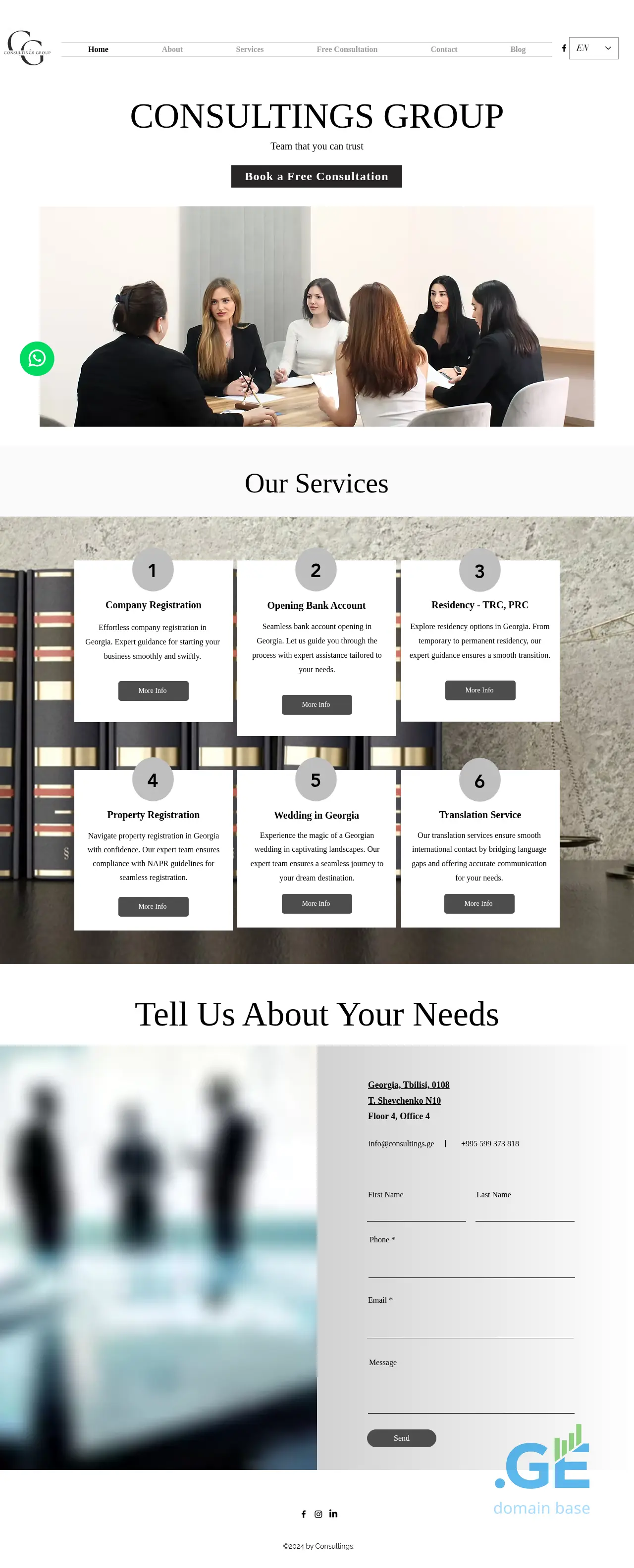 Screenshot of the site consultings.ge