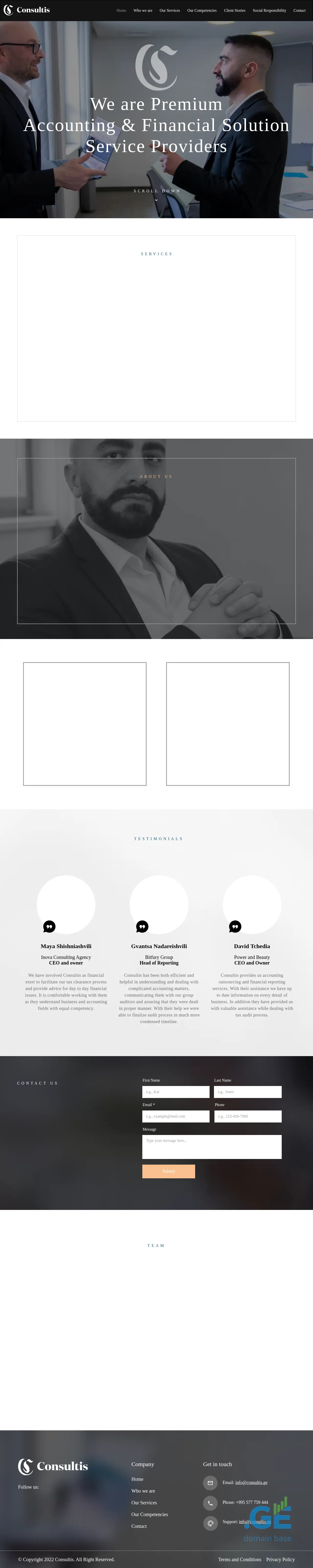 Screenshot of the site consultis.ge