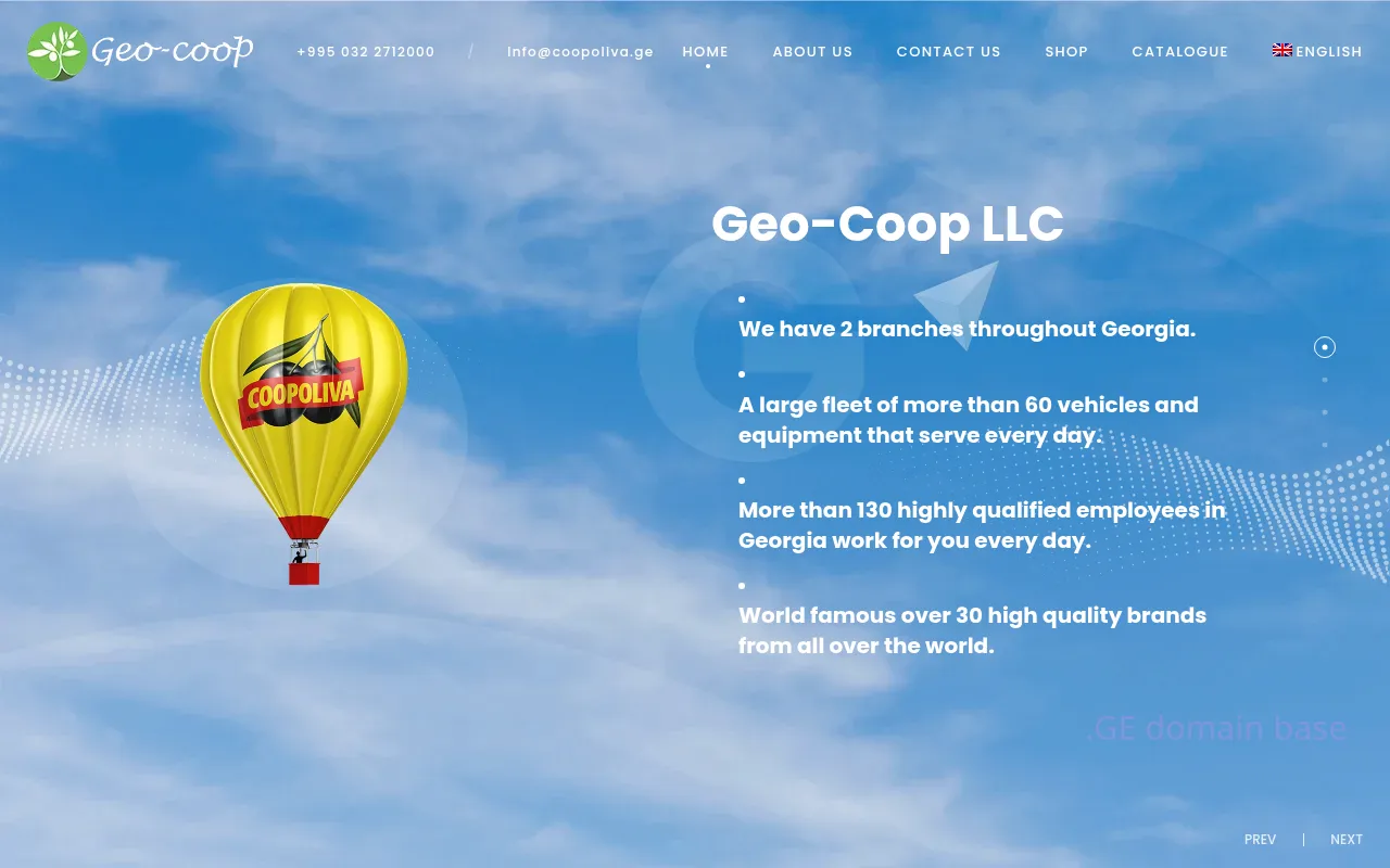Screenshot of the site coopoliva.ge